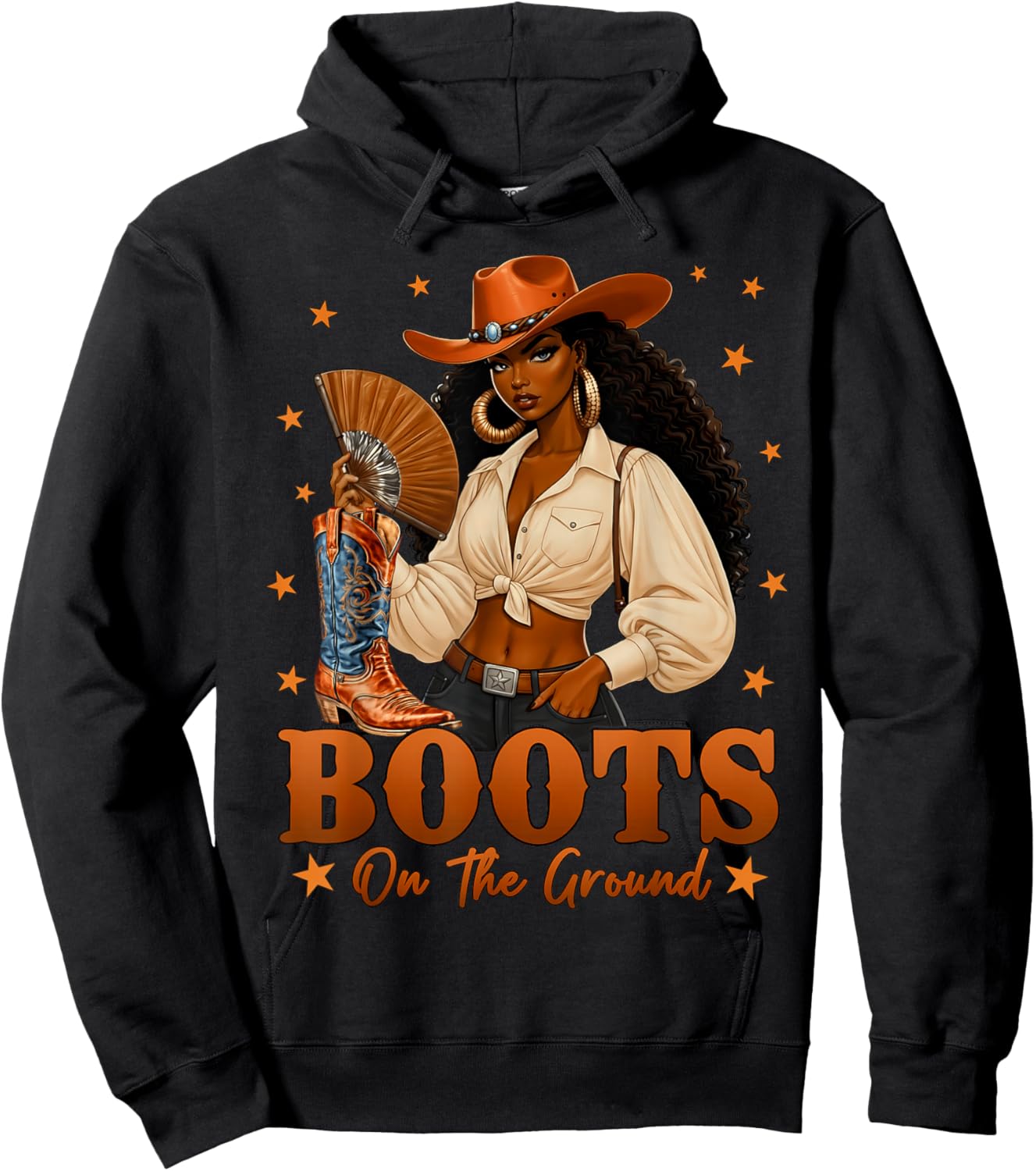 Black History Boots On The Ground Cowgirl Western Black Girl Hoodie - Hoodie | Black