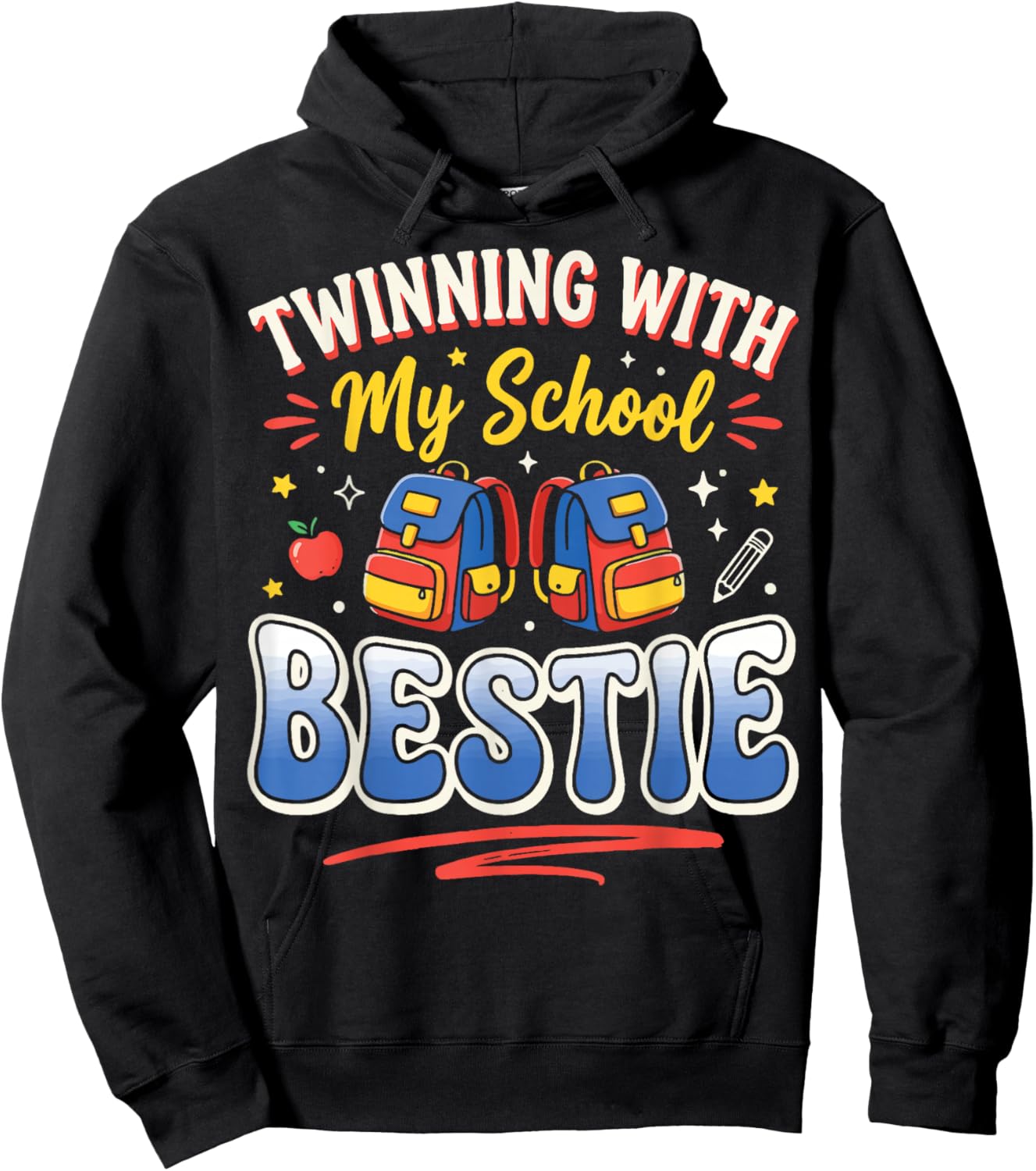 Twinning with My School Bestie Hoodie - Hoodie | Black