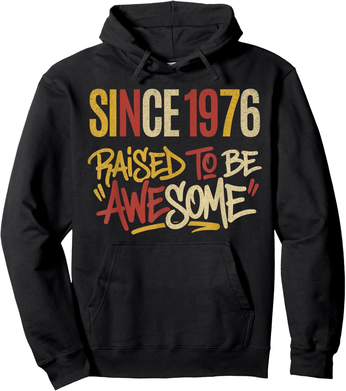 Vintage Graphic Raised to Be Awesome Since 1976 Birthday Hoodie - Hoodie | Black