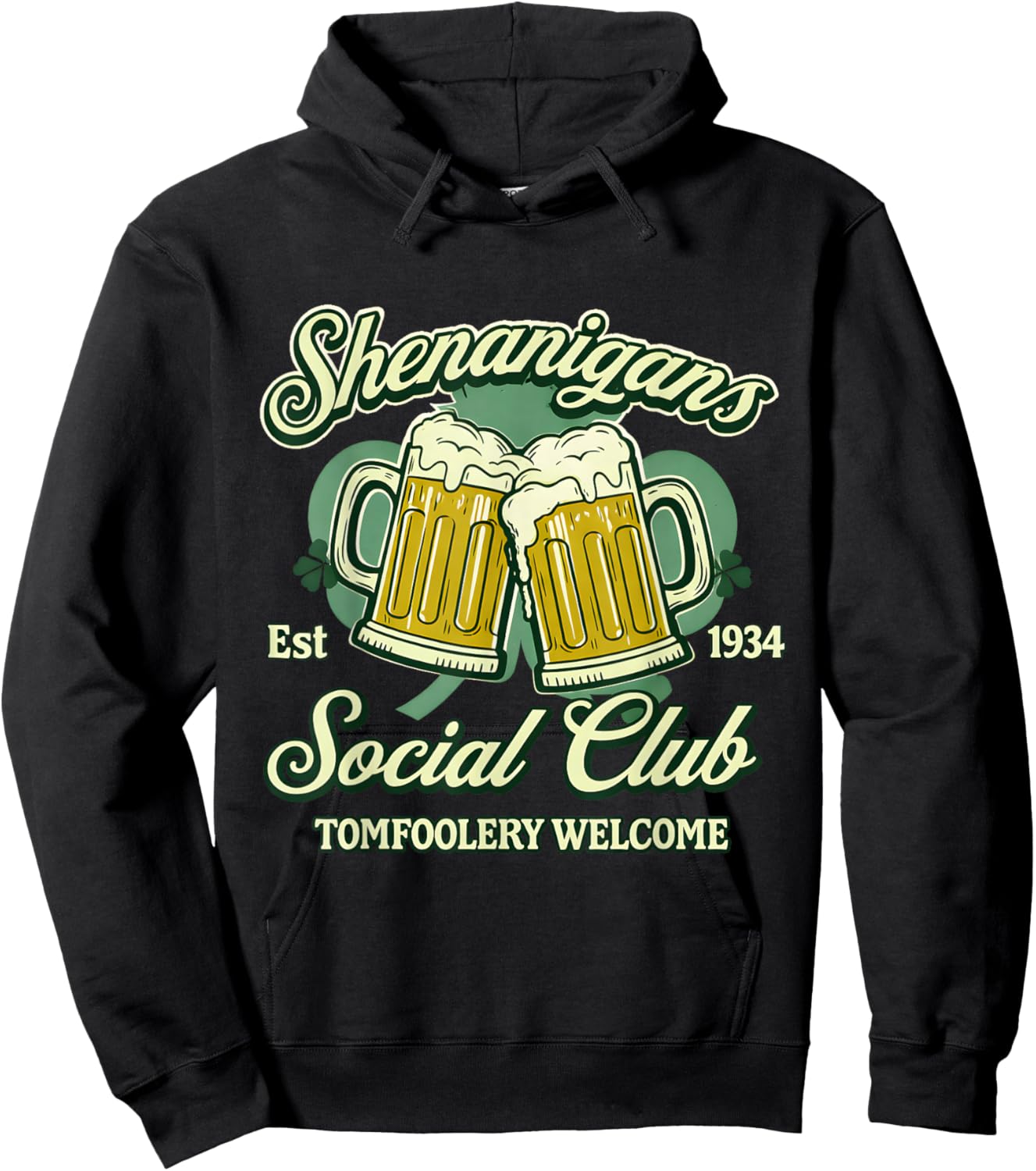 Shenanigans Social Club Funny Beer Drinking Hoodie - Hoodie | Black