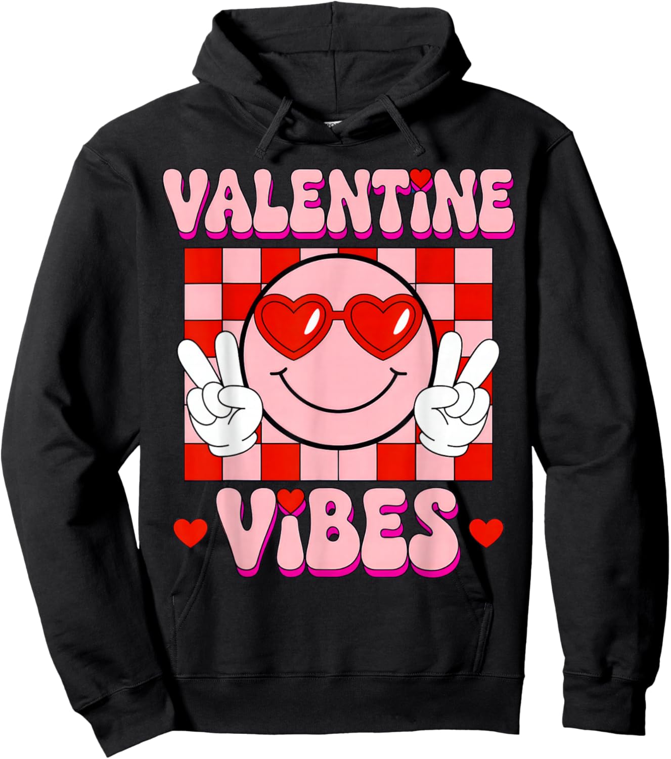 Groovy Valentine Vibes Hoodie - Hoodie | Black