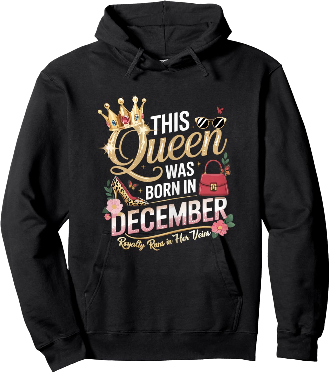 This Queen was Born in December Birthday Women Girl Bday Hoodie - Hoodie | Black