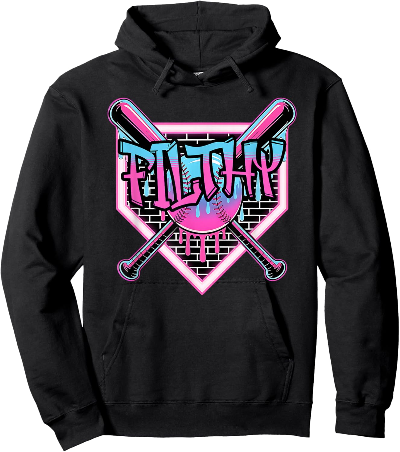 Funny Baseball Ice Cream Drip Pitcher Filthy Hoodie - Hoodie | Black