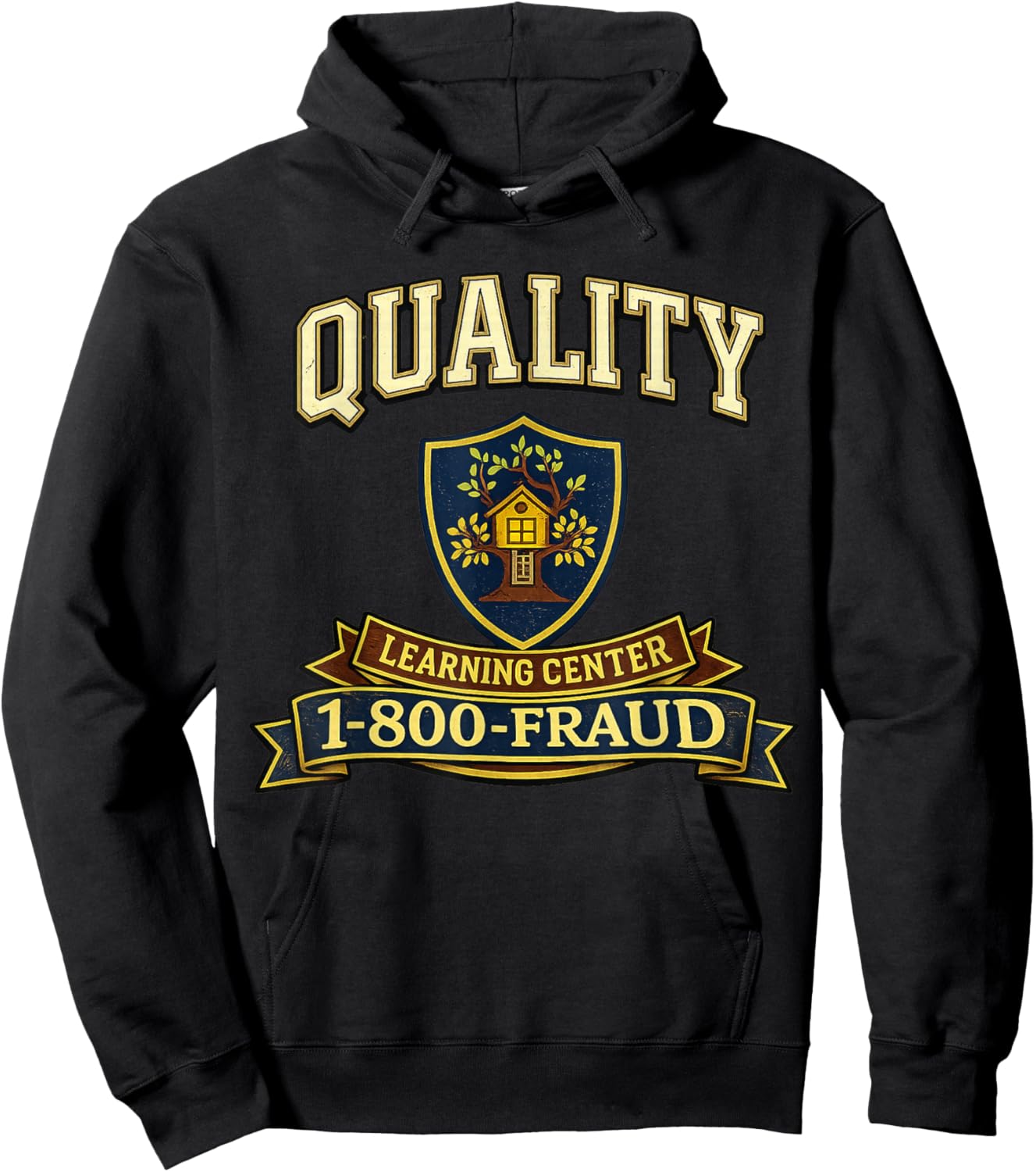 Retro Funny Sarcastic Quality Learning Center School Quote Hoodie - Hoodie | Black