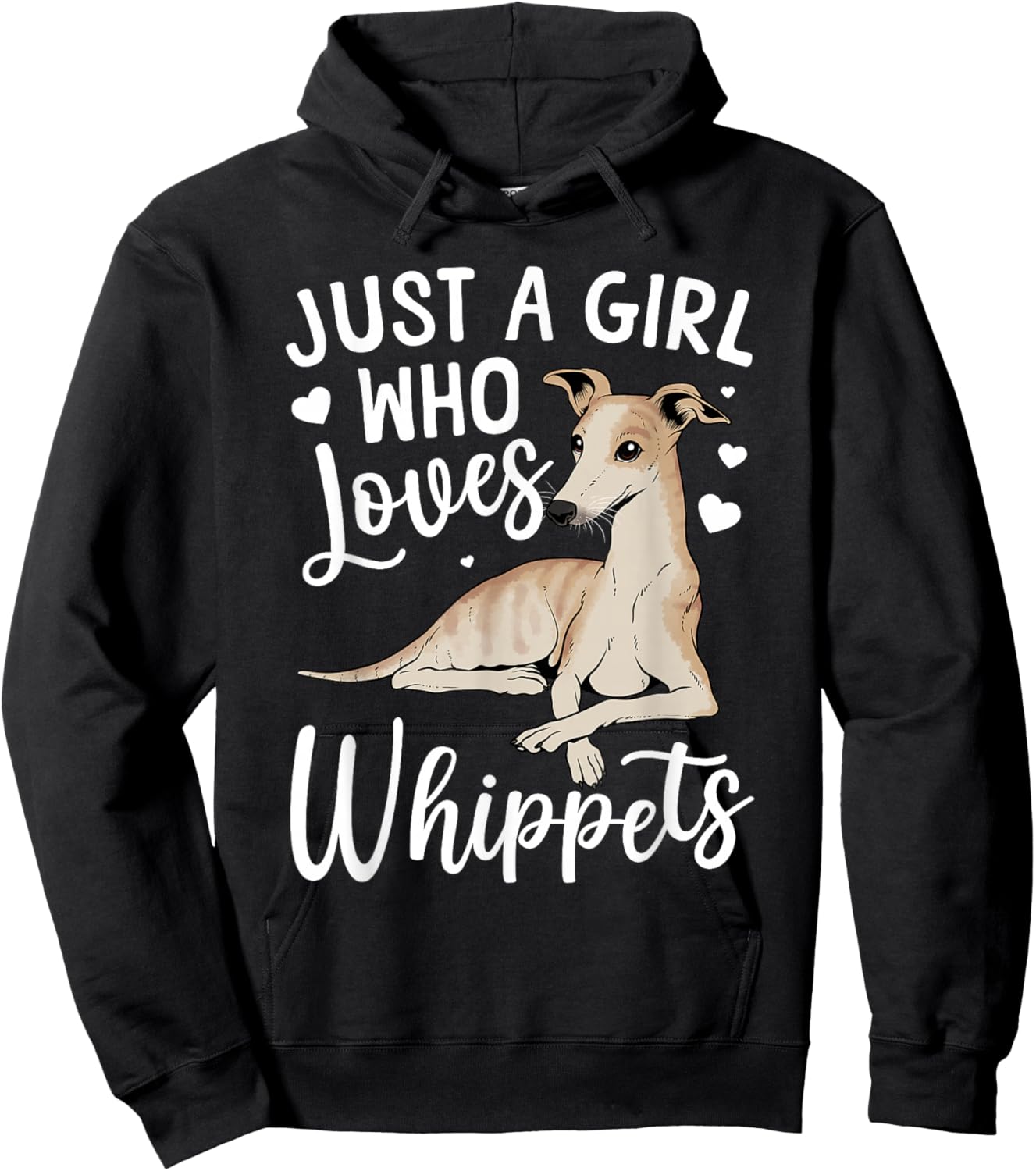Funny Whippet Art Girls Whippet Dog Lover Whippet Hoodie - Hoodie | Black