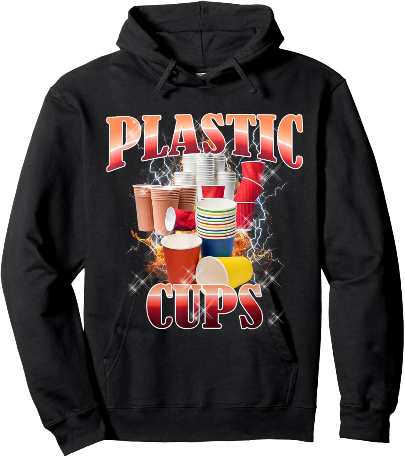Thanksgiving Plastic Cups Bootleg 90's Rap Rock Vintage Hoodie - Hoodie | Black