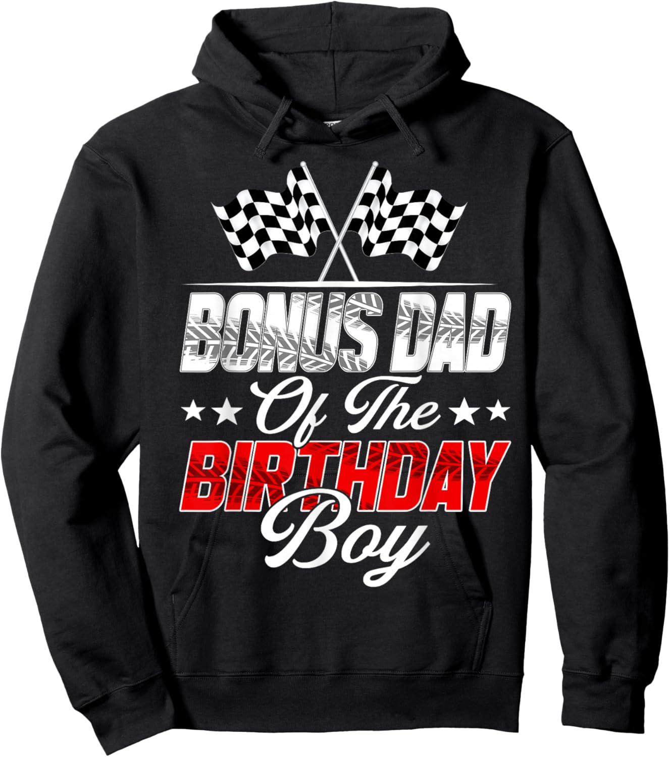 Race Car Bonus Dad of The Birthday Boy Racing Family Hoodie - Hoodie | Black