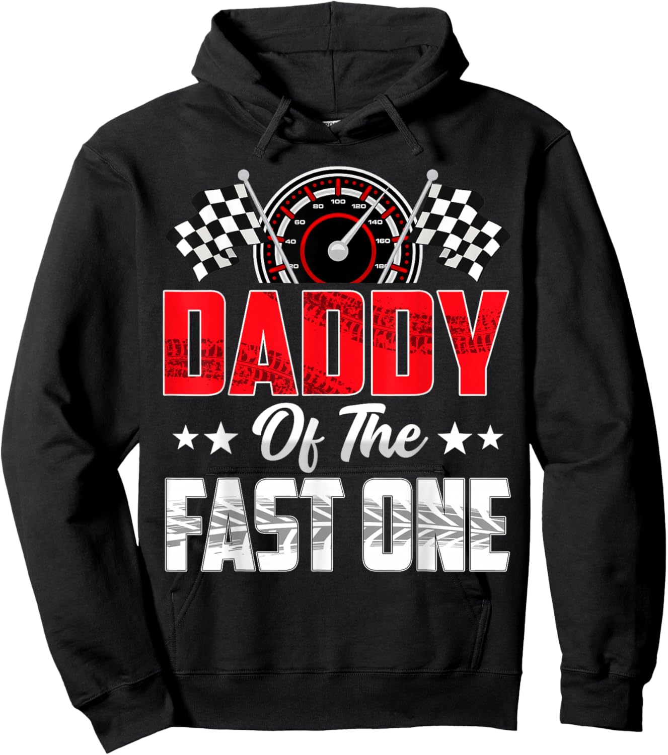 Daddy of The Fast One Birthday 1st Race Car Family Hoodie - Hoodie | Black