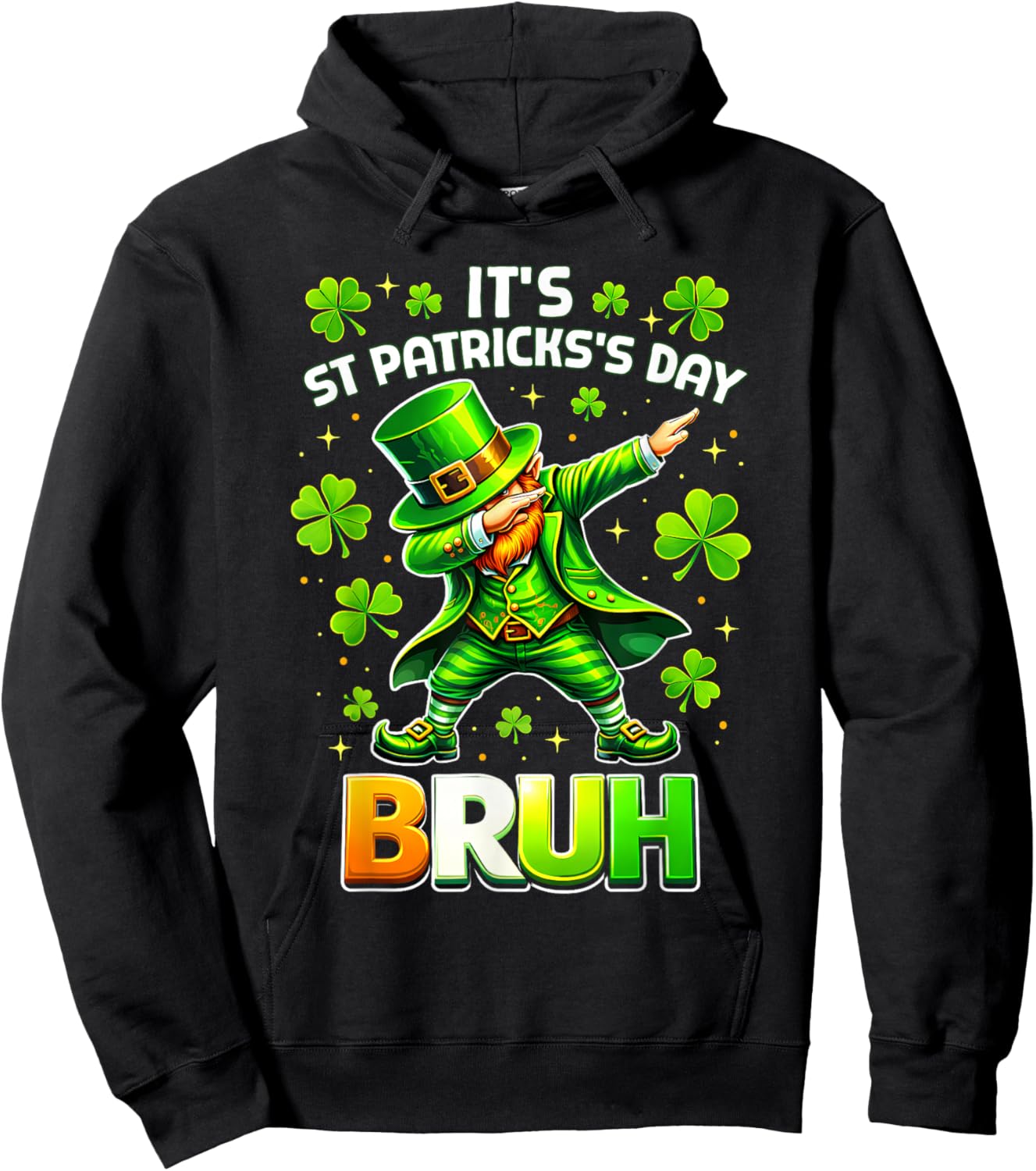 Bruh St Patricks Day Boys Teen Kid Saint Patricks Leprechaun Hoodie - Hoodie | Black