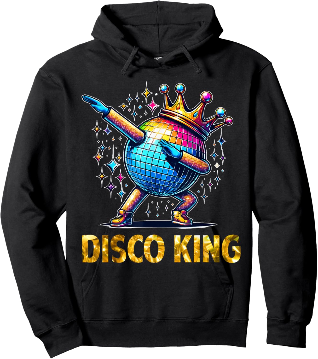 Disco King Costume 70s Dance Parties LED Disco Light Dabbing Hoodie - Hoodie | Black