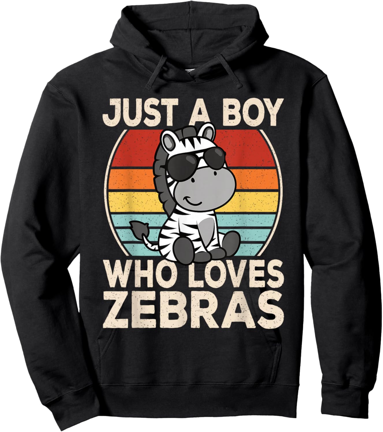 Just A Boy Who Loves Zebras Zebra Lover Boys Kids Hoodie - Hoodie | Black