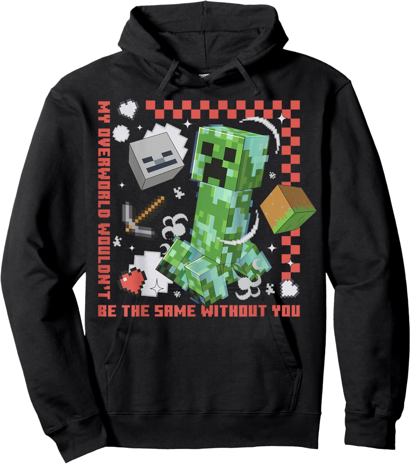 Minecraft Creeper Overworld Heart Hoodie - Hoodie | Black