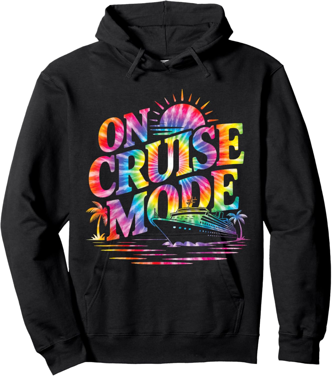 On Cruise Mode Funny Family Vacation Trip Tie Dye Gifts Hoodie - Hoodie | Black