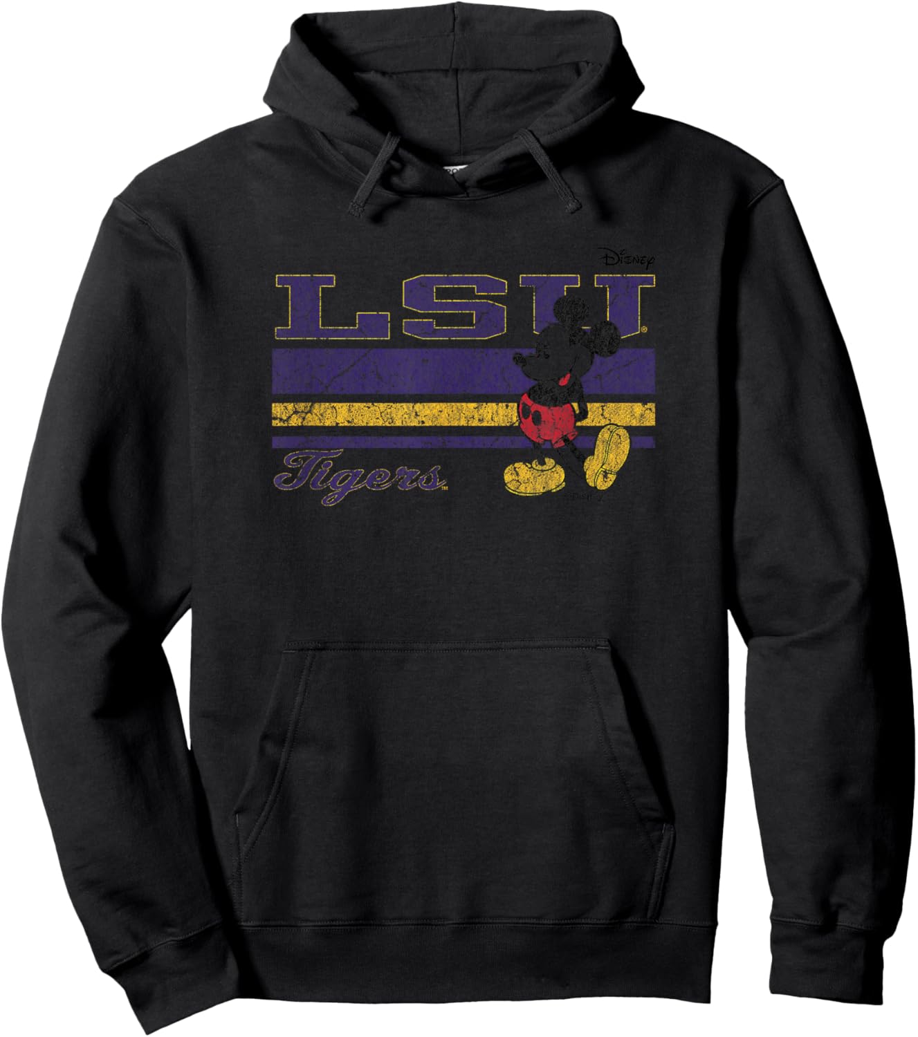 LSU Tigers Mickey Mouse Vintage White Officially Licensed Hoodie - Hoodie | Black