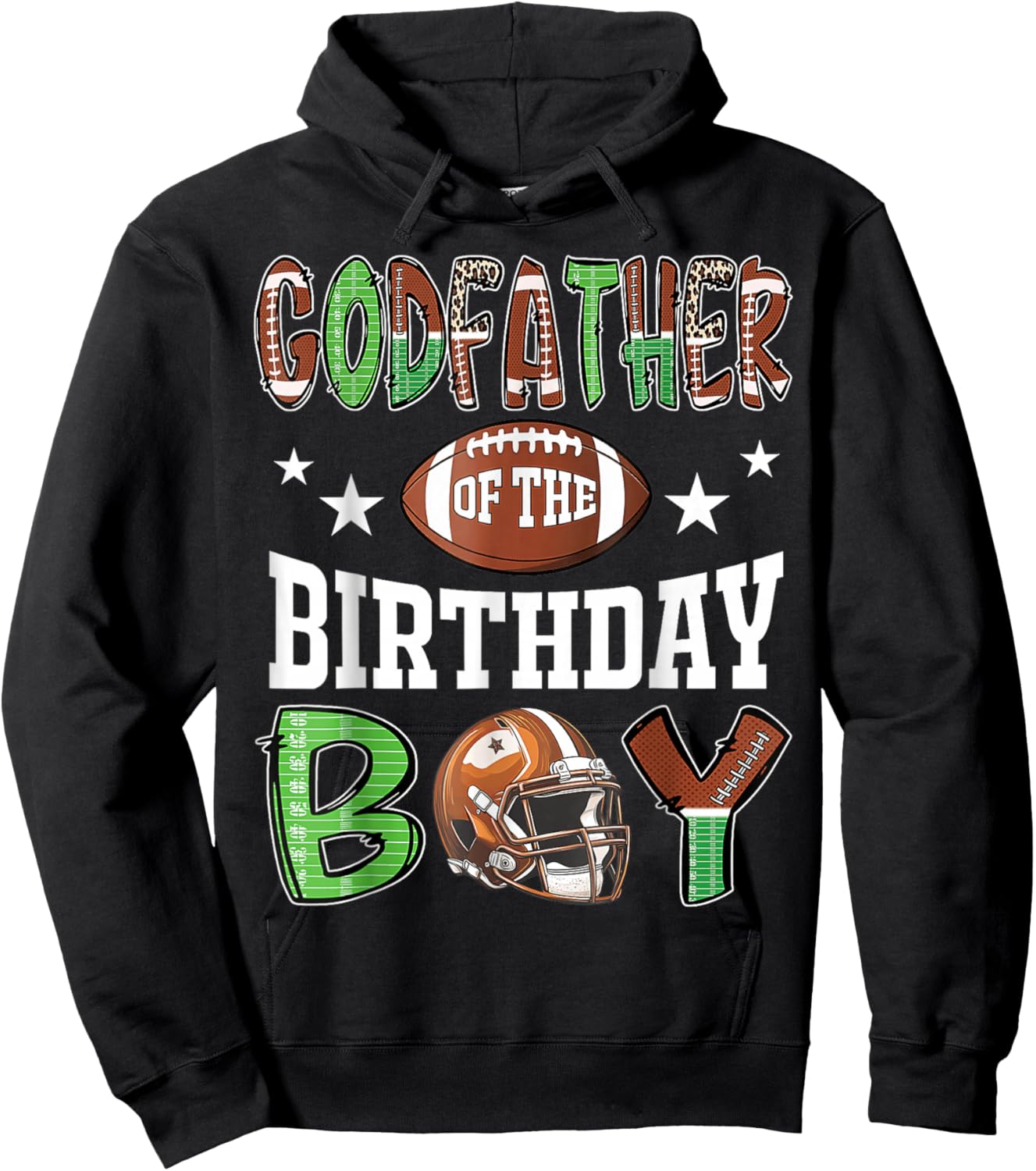 Godfather of The Birthday Boy Football Player Family Hoodie - Hoodie | Black