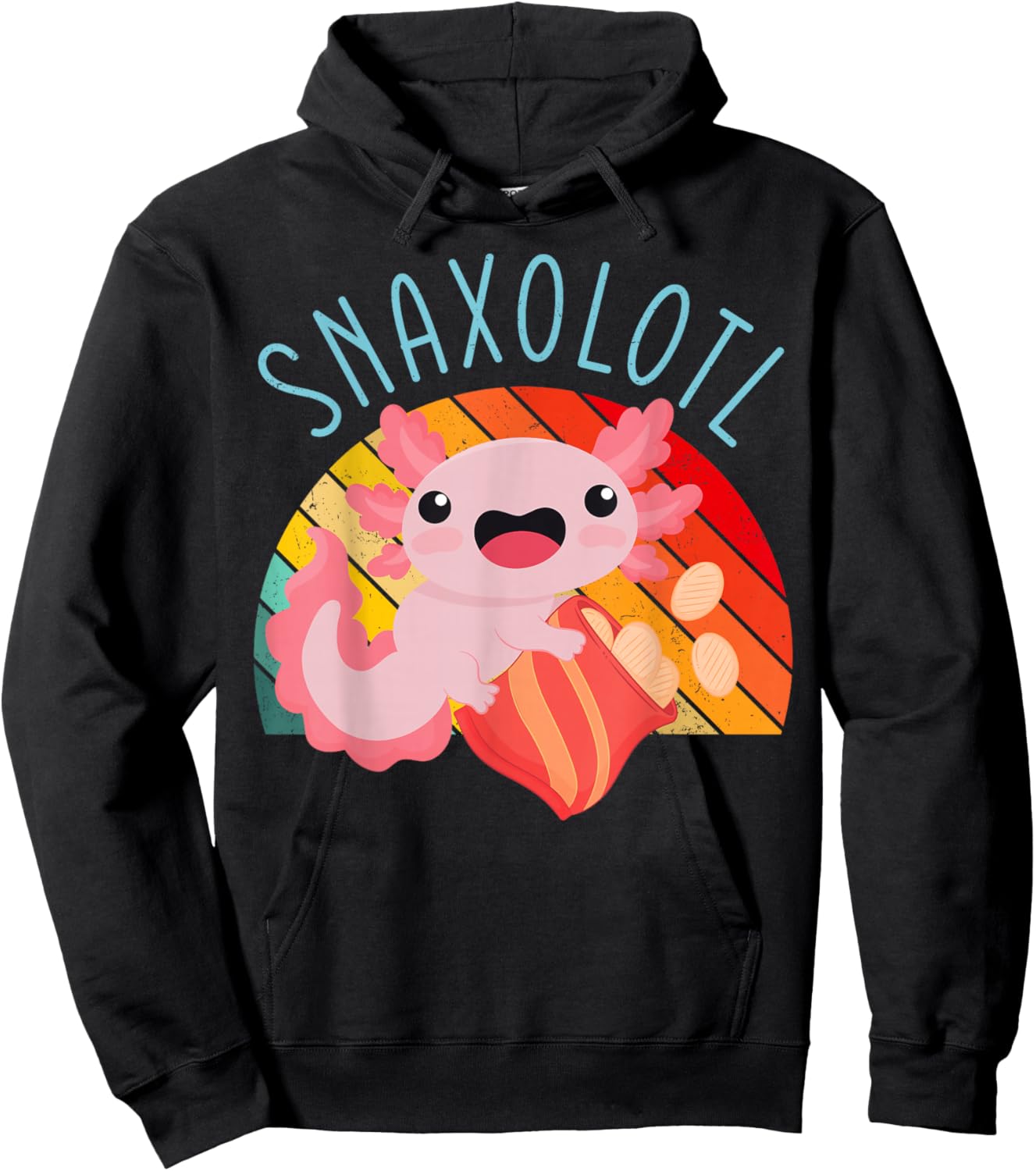 Snaxolotl Lovers Cute Funny Snack Humorous Vibe Hoodie - Hoodie | Black