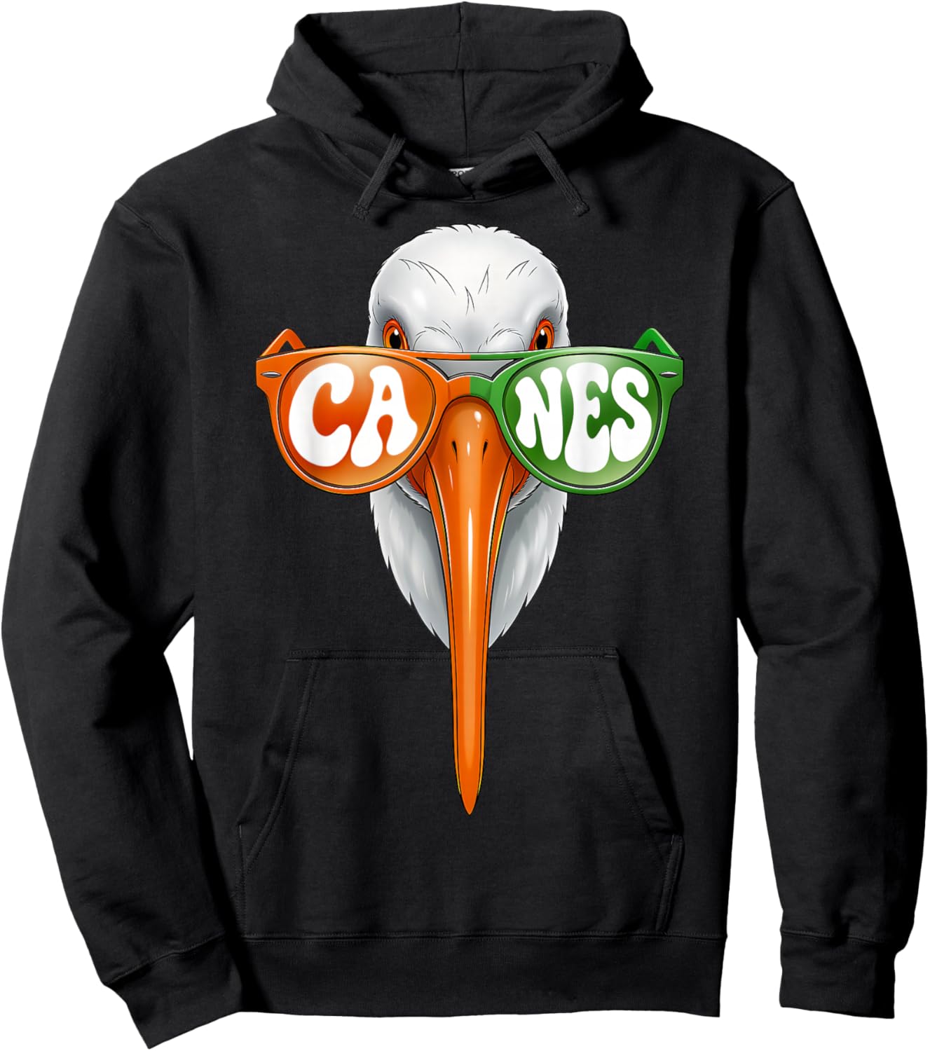 American White Ibis with Sunglasses Women Kids Hoodie - Hoodie | Black