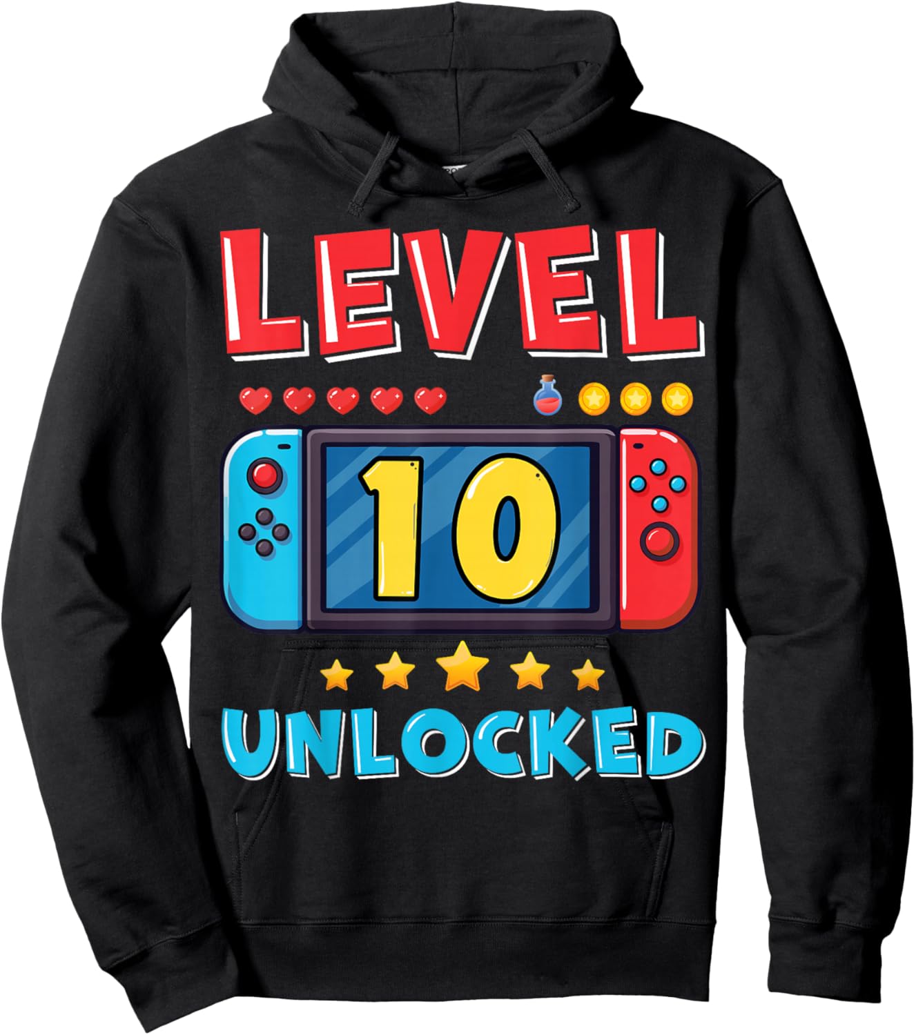 10 Year Old Bday Decorations Son Boy 10yr 10th Birthday Hoodie - Hoodie | Black