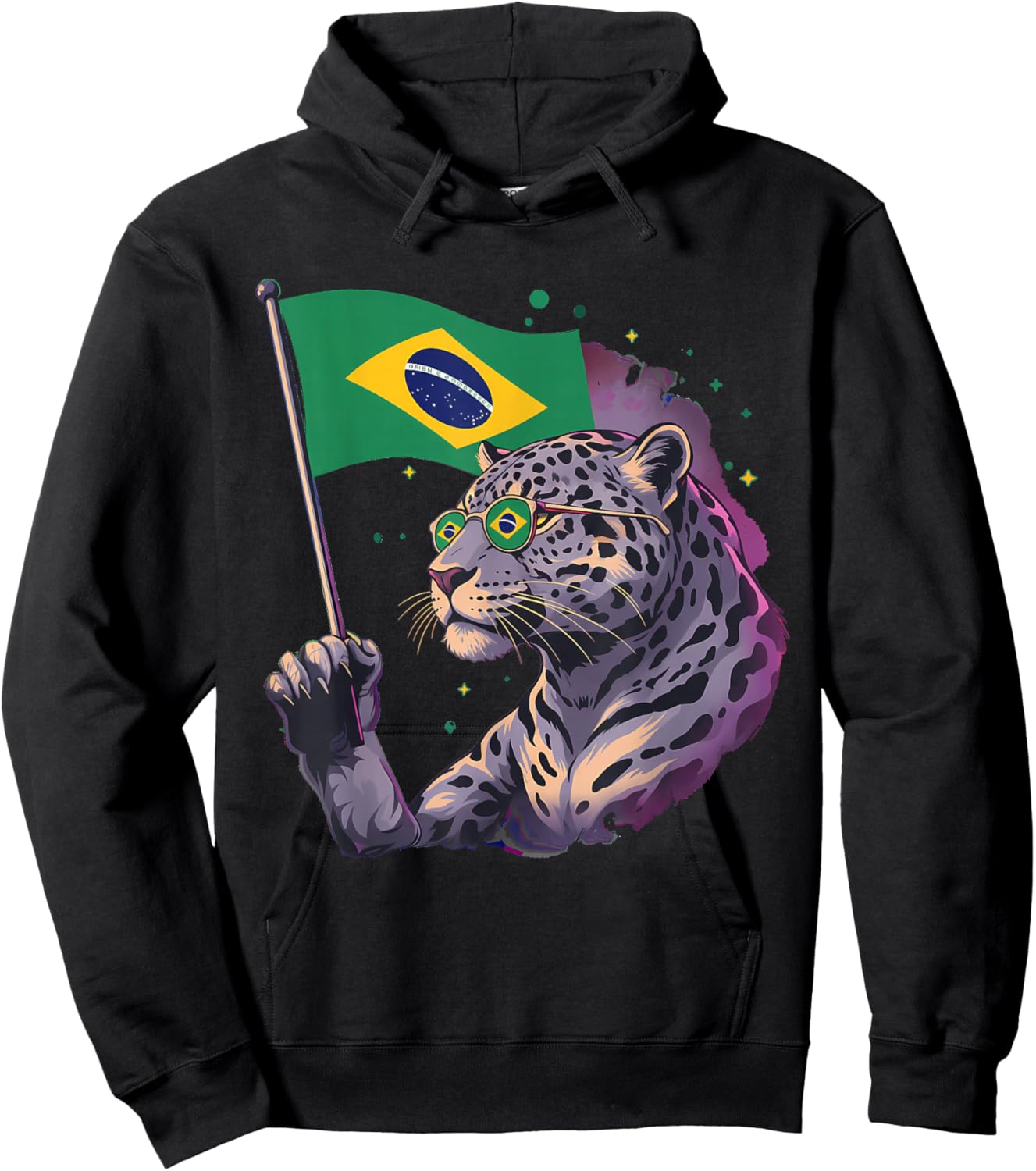 Brazil Flag Leopard Brazilian Roots Brasilian Pride Brasil Hoodie - Hoodie | Black