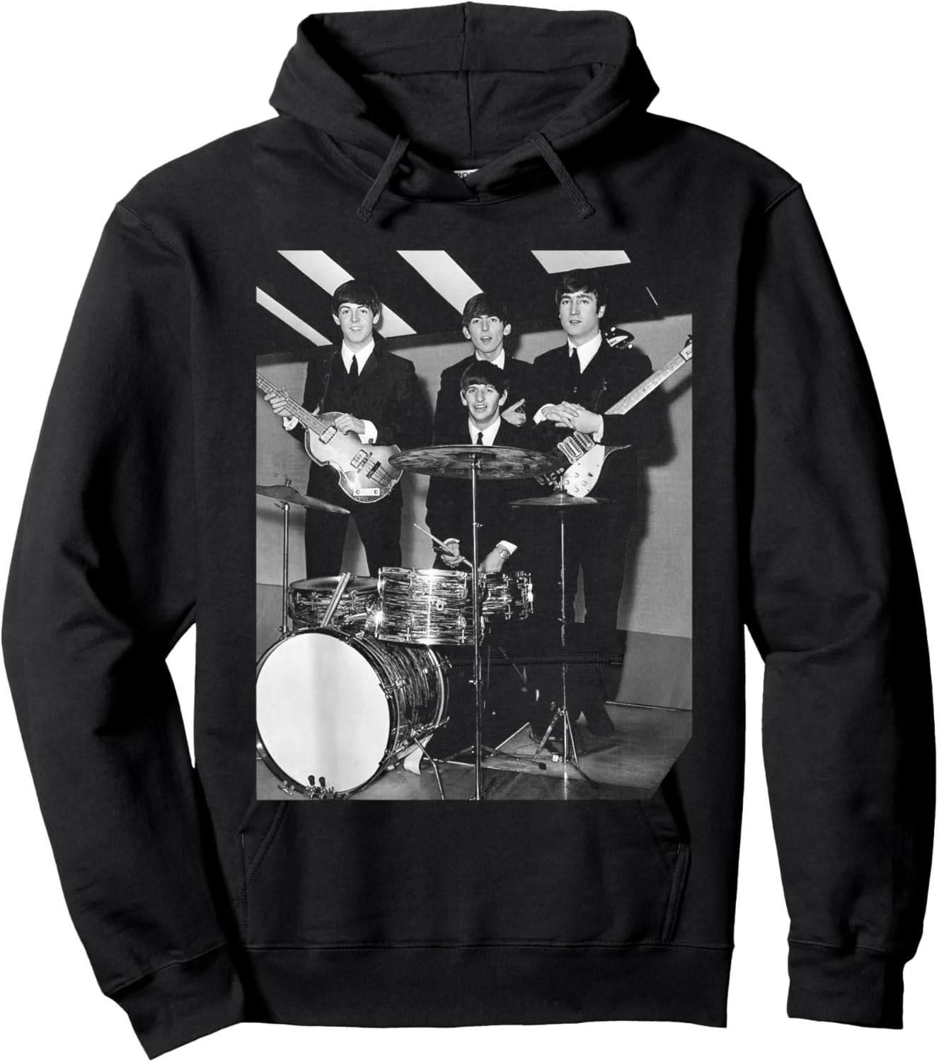 Paul George John & Ringo The Beatles Thank Your Luck Stars Hoodie - Hoodie | Black