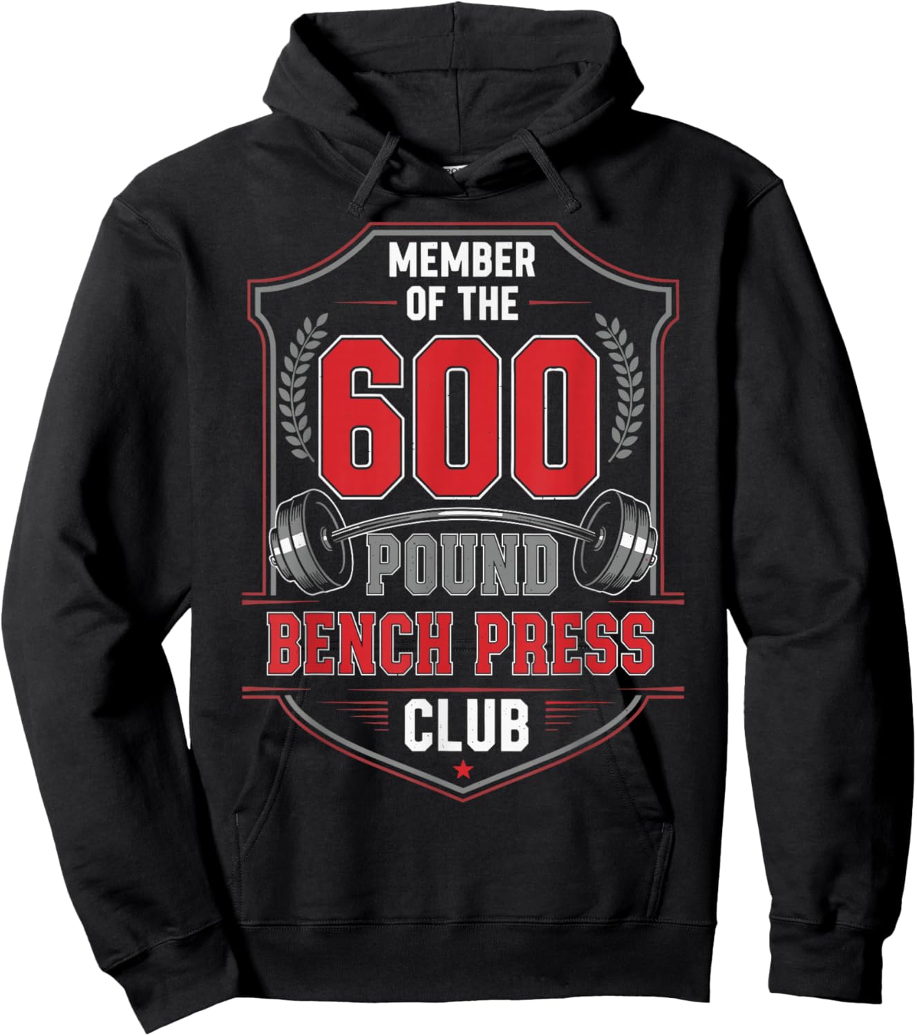 Member of The 600 LB Bench Press Club Strong Sarcastic Retro Hoodie - Hoodie | Black
