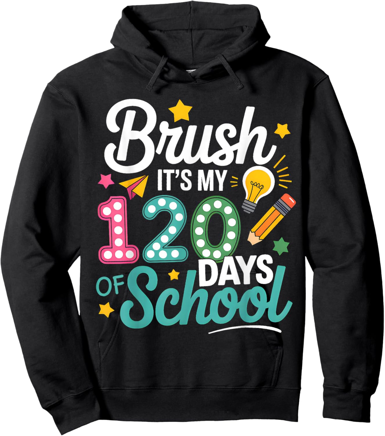 Bruh Its My 120 Days of School Kids Boys 120th Day Teachers Hoodie - Hoodie | Black