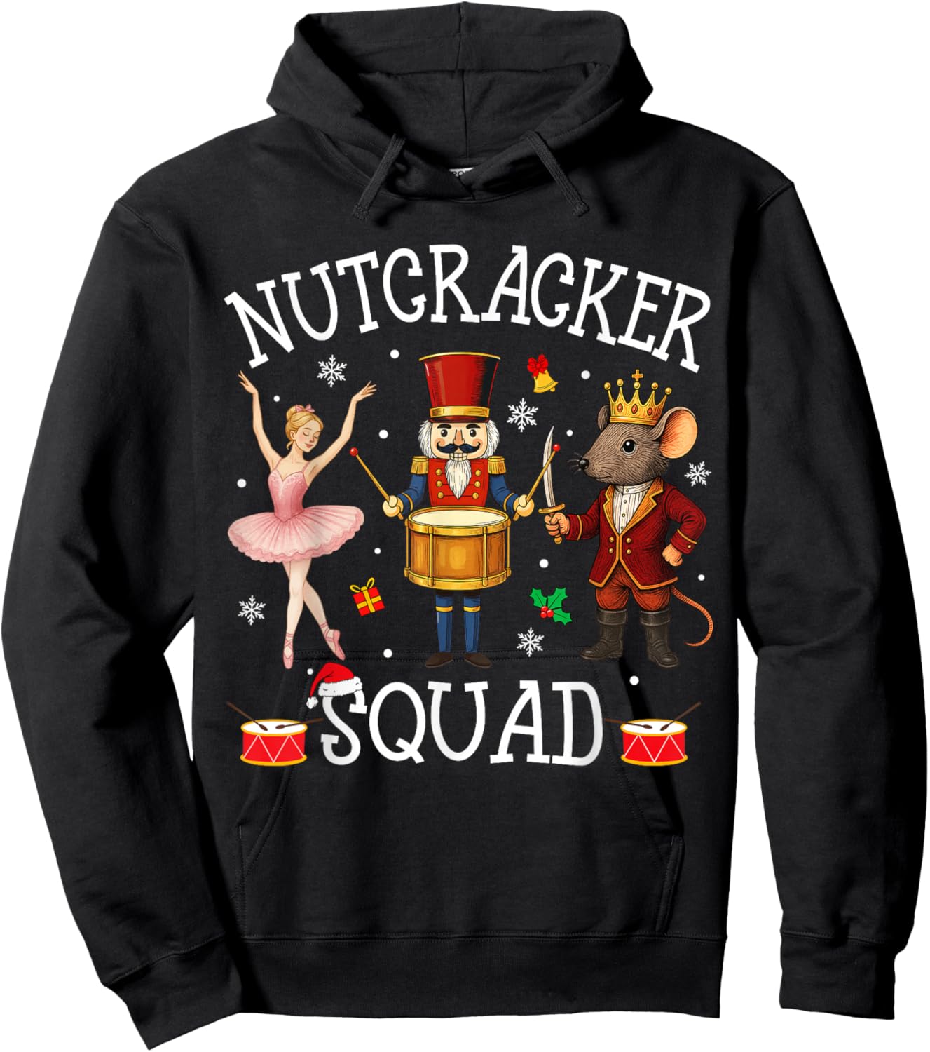 Christmas Nutcracker Squad Ballet Dance Women Kids Girls Hoodie - Hoodie | Black