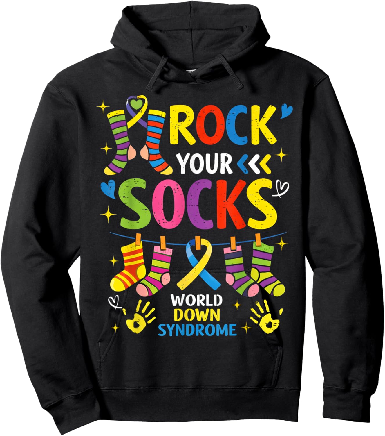 Rock Your Socks World Down Syndrome Support Men Women Kid Hoodie - Hoodie | Black
