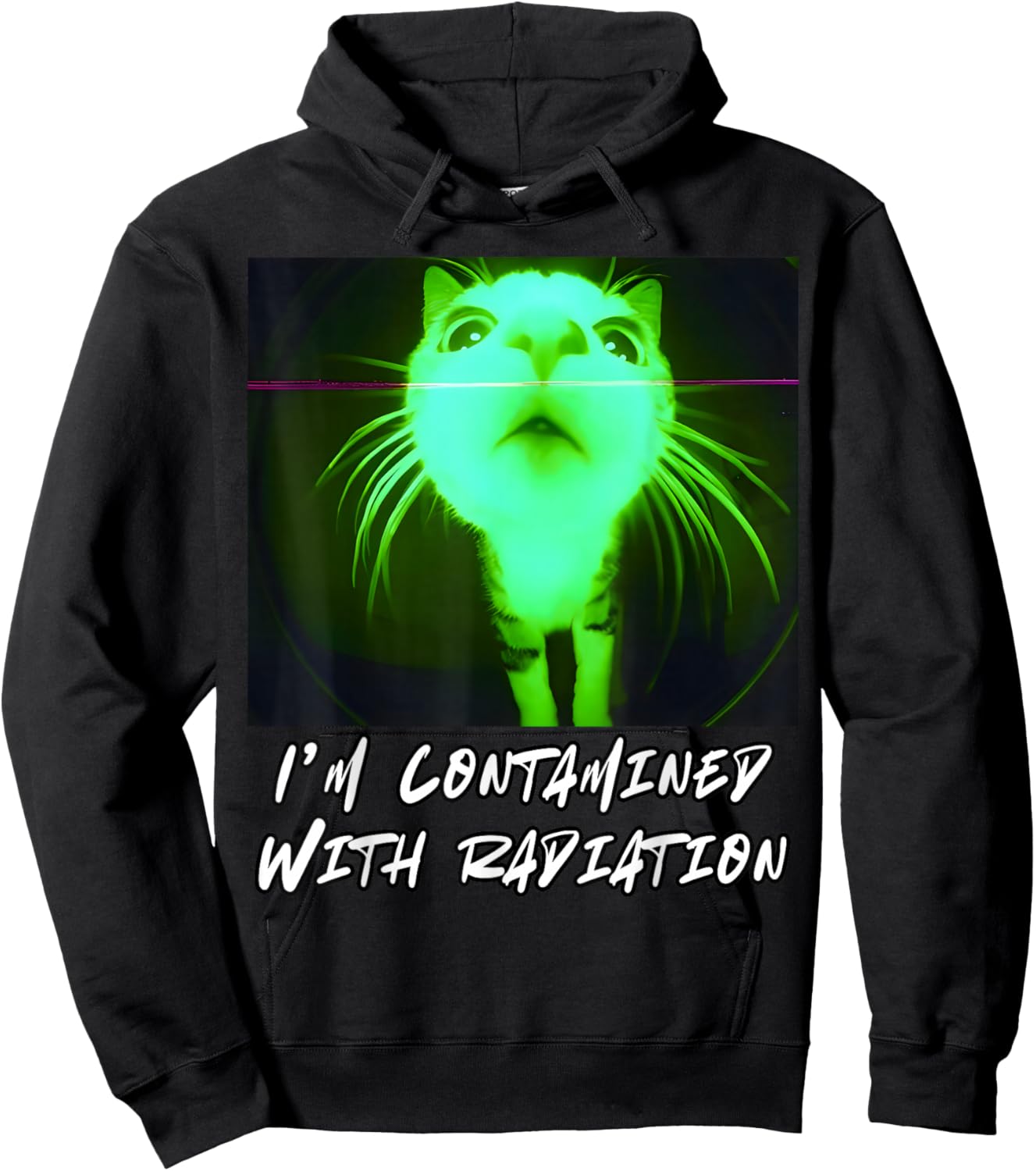 I'm Contaminated with Radiation Funny Internet Cat Gen-Z Hoodie - Hoodie | Black