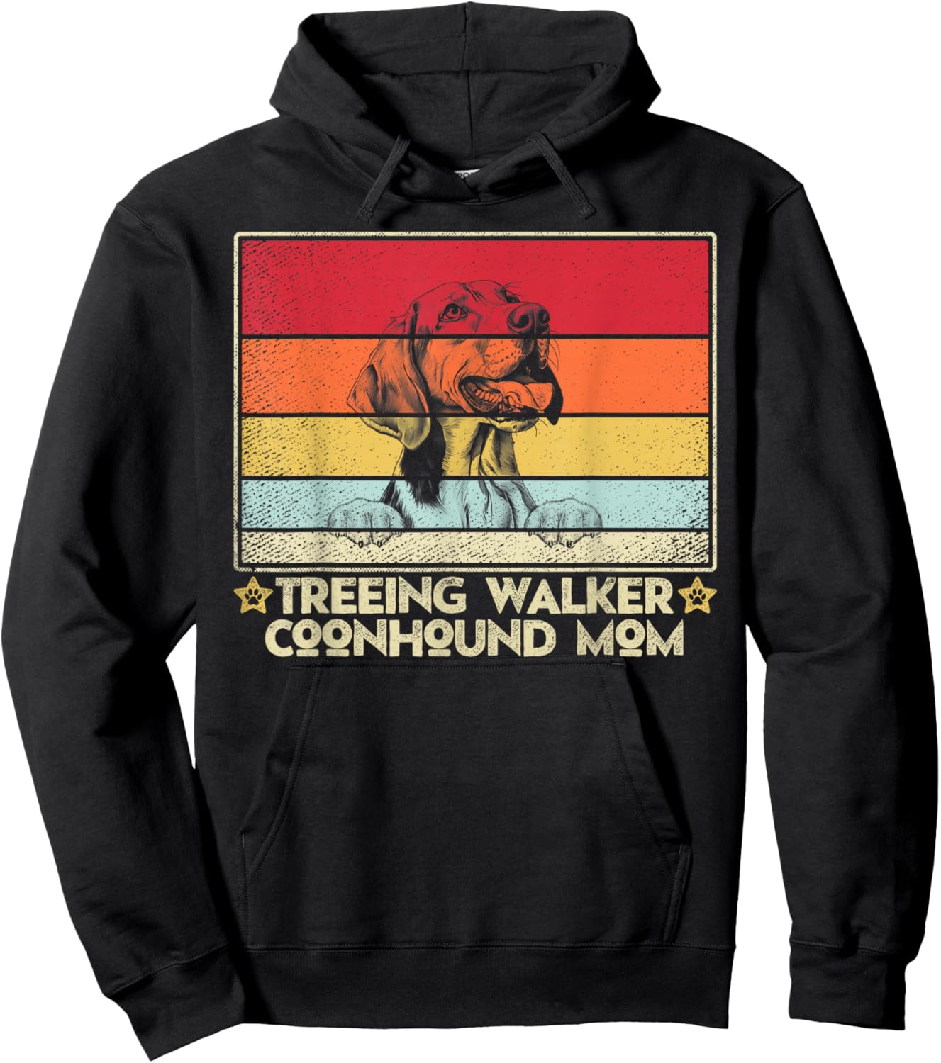Treeing Walker Coonhound Mom Classic Retro Vintage Style Hoodie - Hoodie | Black