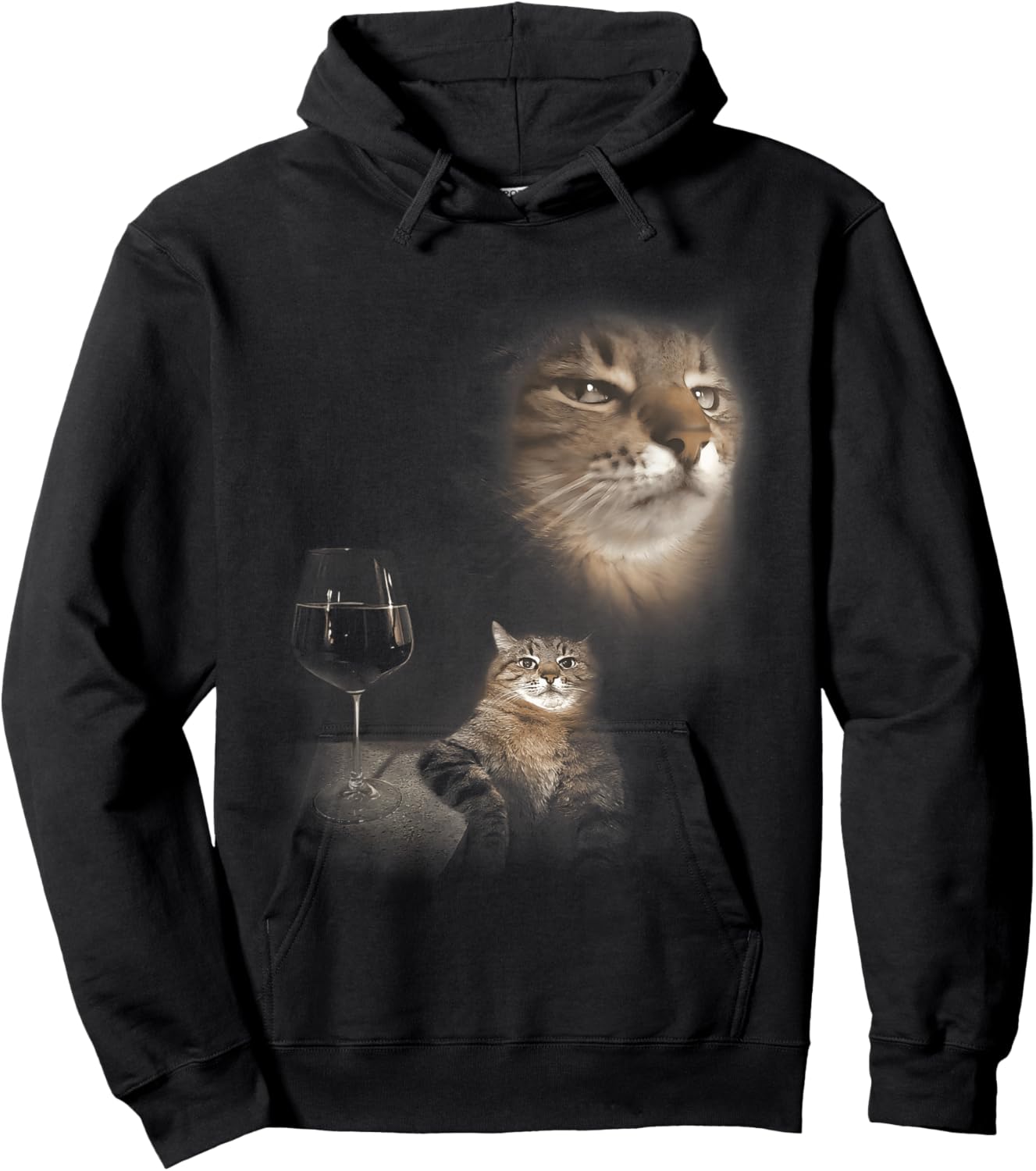 Cat Portrait Kitten Funny Sassy Cat Meme Stupid Brainrot Hoodie - Hoodie | Black