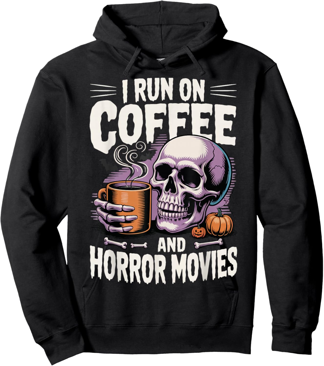 I Run On Coffee and Horror Movies Hoodie - Hoodie | Black