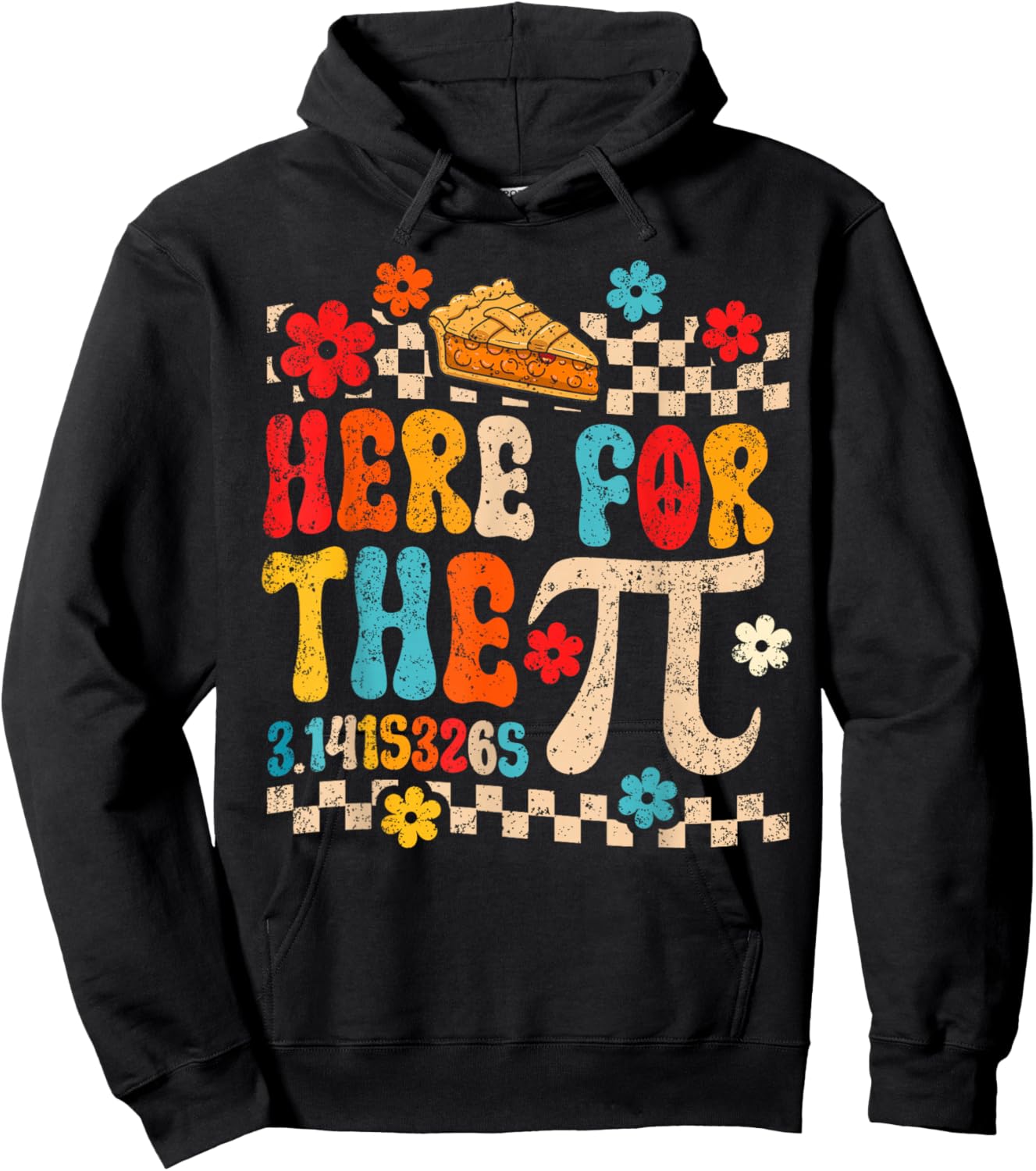 Here for The Pie Pi Day Math Teacher Mathematics Lover Hoodie - Hoodie | Black