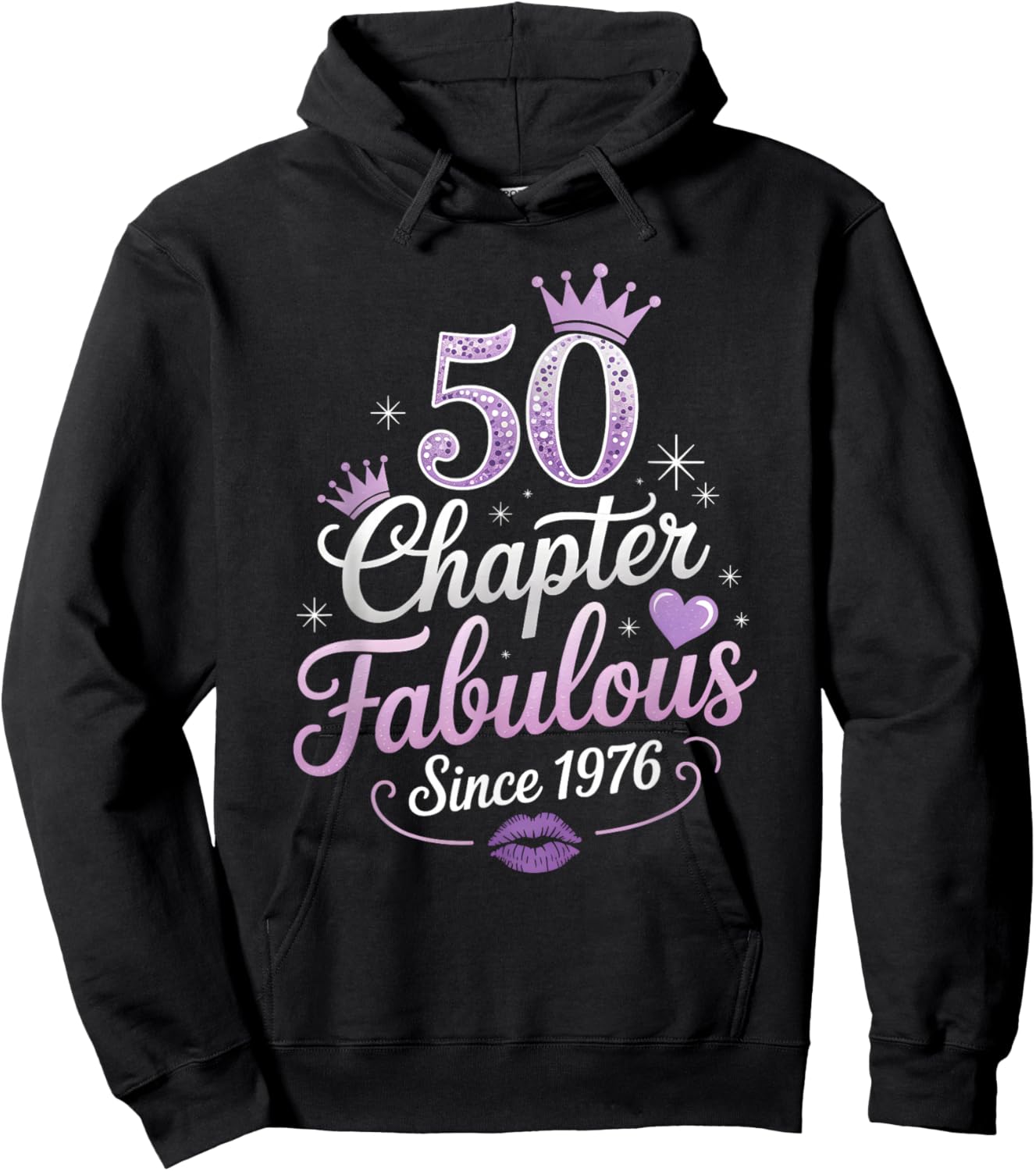 Chapter 50 Fabulous Since 1976 50th Birthday Queen Hoodie - Hoodie | Black