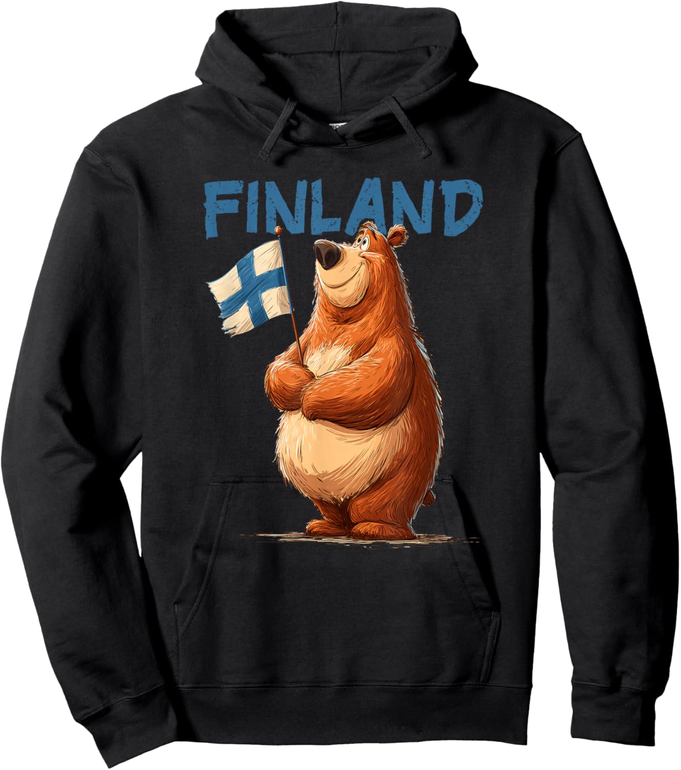Cute Finland Bear with Finnish Flag Costume Hoodie - Hoodie | Black
