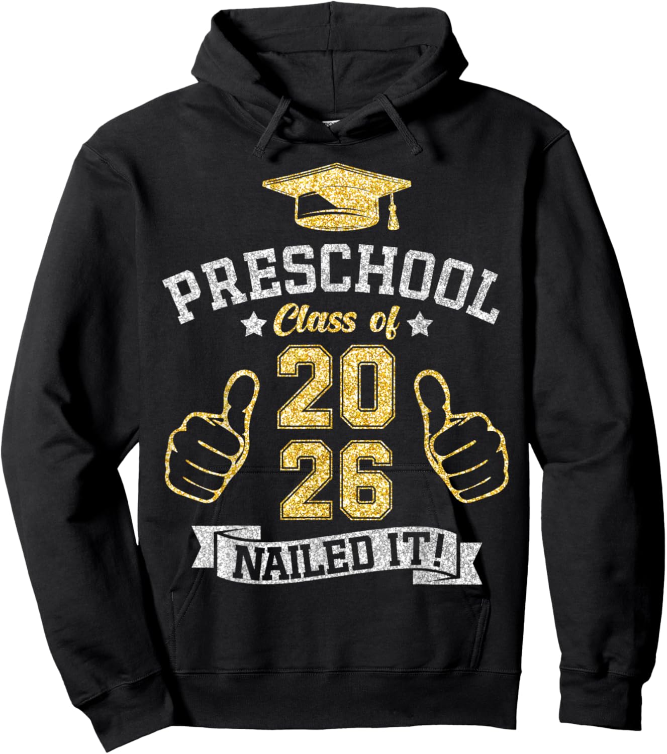 Preschool Class of 2026 Nailed It Students Kids Graduation Hoodie - Hoodie | Black