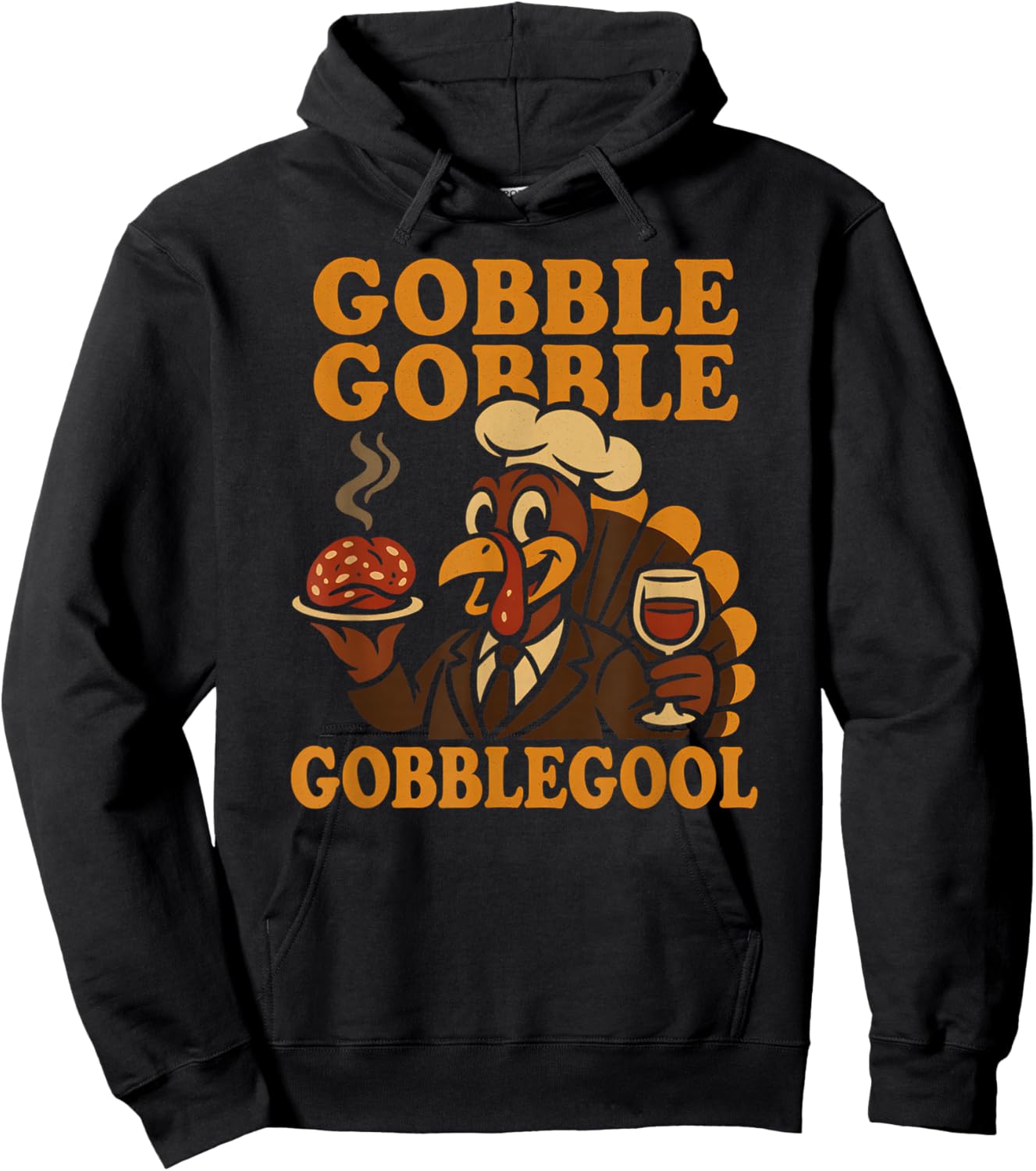 Gobble Gobblegool Funny Italian Thanksgiving Turkey Italia Hoodie - Hoodie | Black