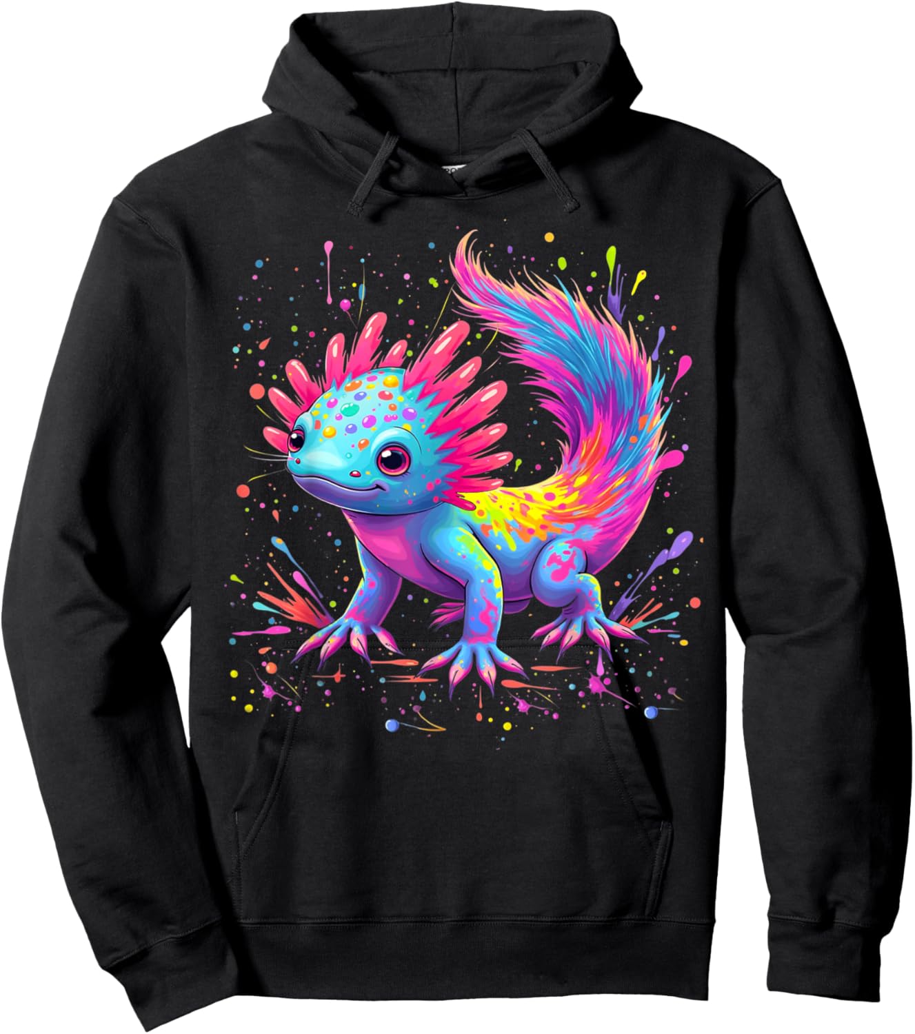 Beautiful Colorful Art Cute Kawaii Axolotl Lovers Animals Hoodie - Hoodie | Black