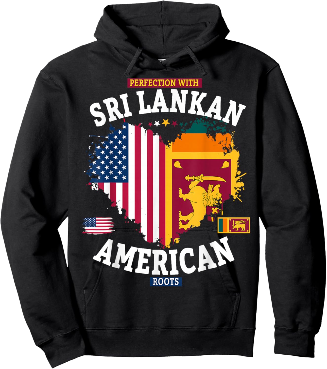 Sri Lanka American Flag Costume Idea for Kids & Sri Lankan Hoodie - Hoodie | Black