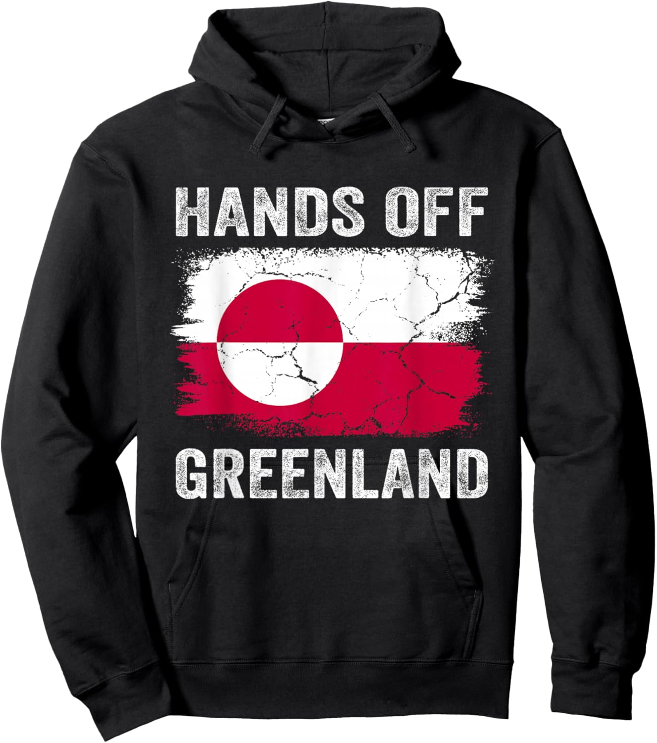 Hands Off Greenland Protest Greenland Flag Funny Men Women Hoodie - Hoodie | Black