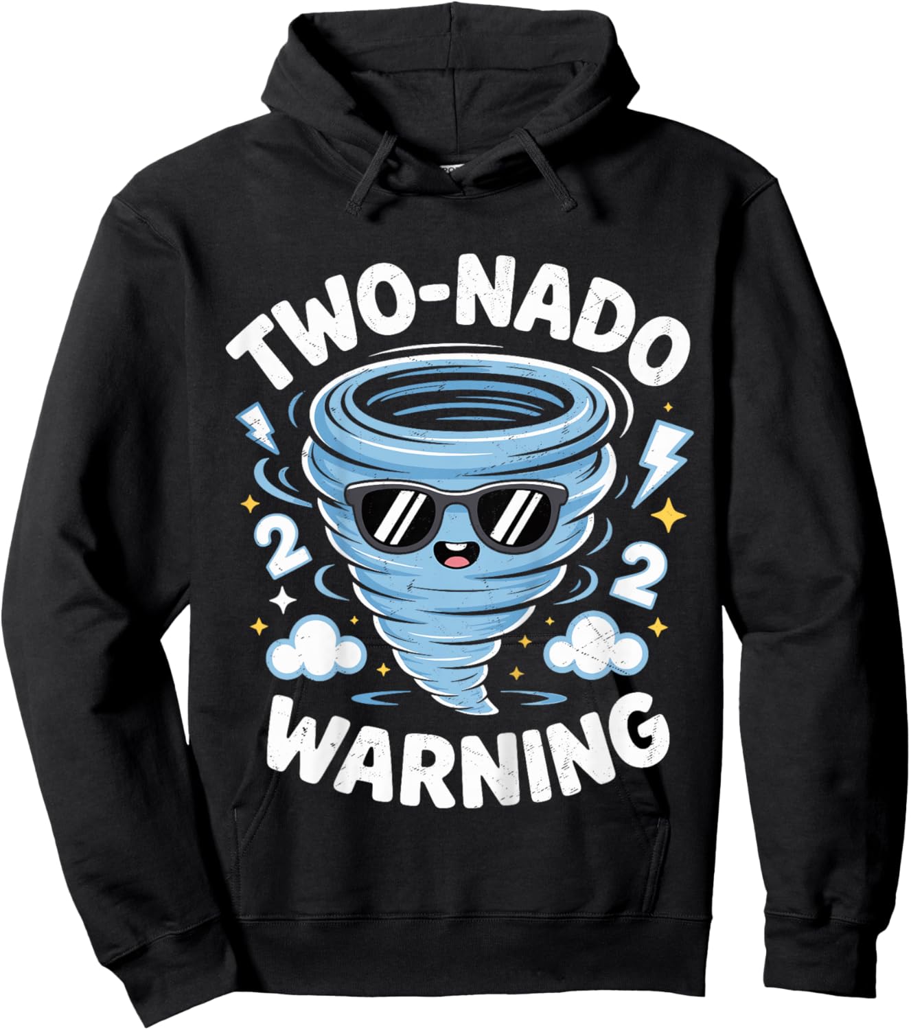 Two Nado Warning Tornado 2nd Birthday 2 Year Old Boys Kids Hoodie - Hoodie | Black