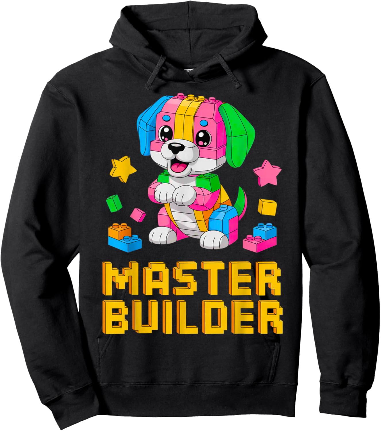 Master Builder Dog Lover Building Bricks Blocks Kids Toddler Hoodie - Hoodie | Black