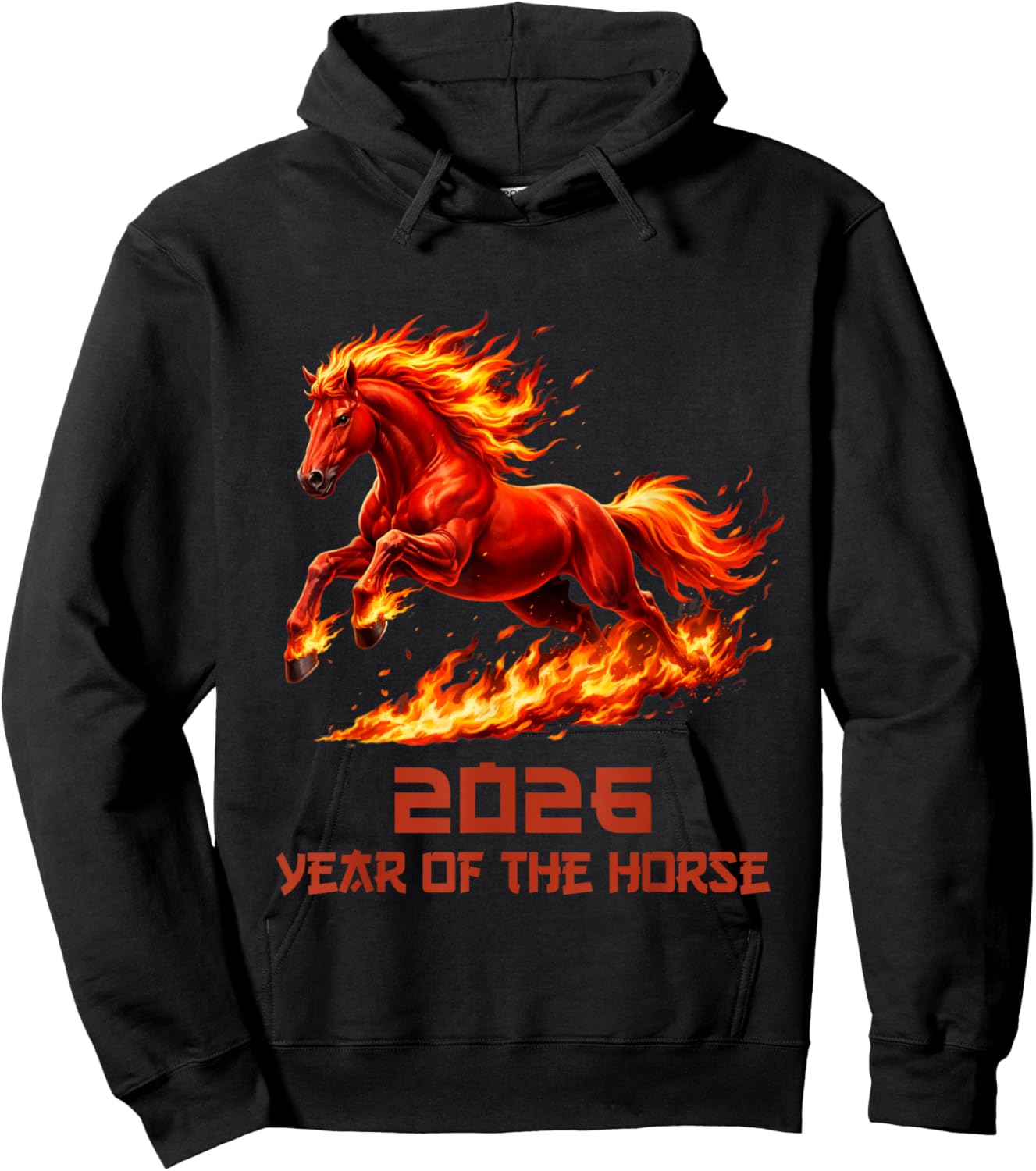Horse Chinese Zodiac Lunar New Year 2026 Hoodie - Hoodie | Black