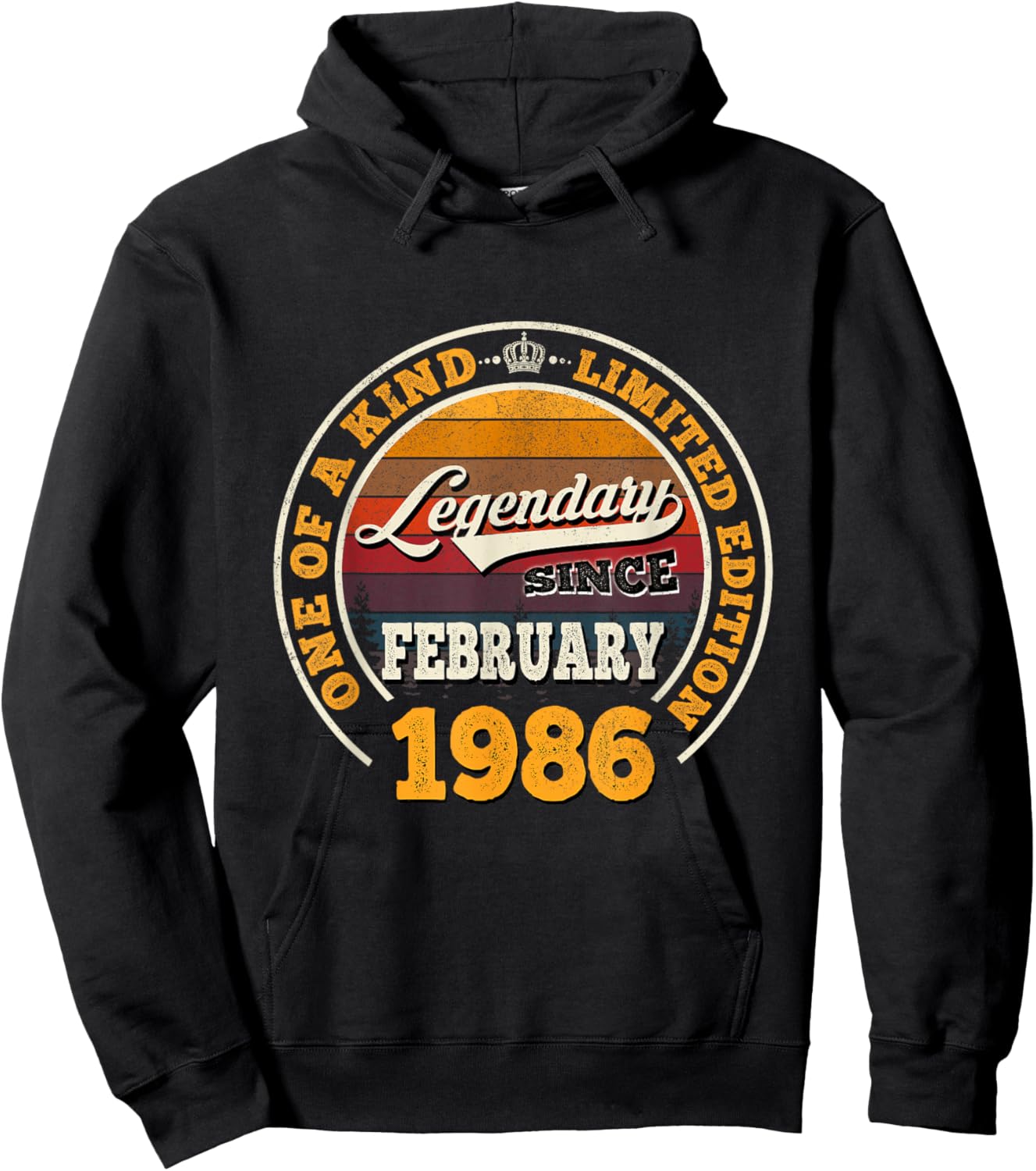 40th Birthday Gift Legendary Since February 1986 40 Yrs Old Hoodie - Hoodie | Black