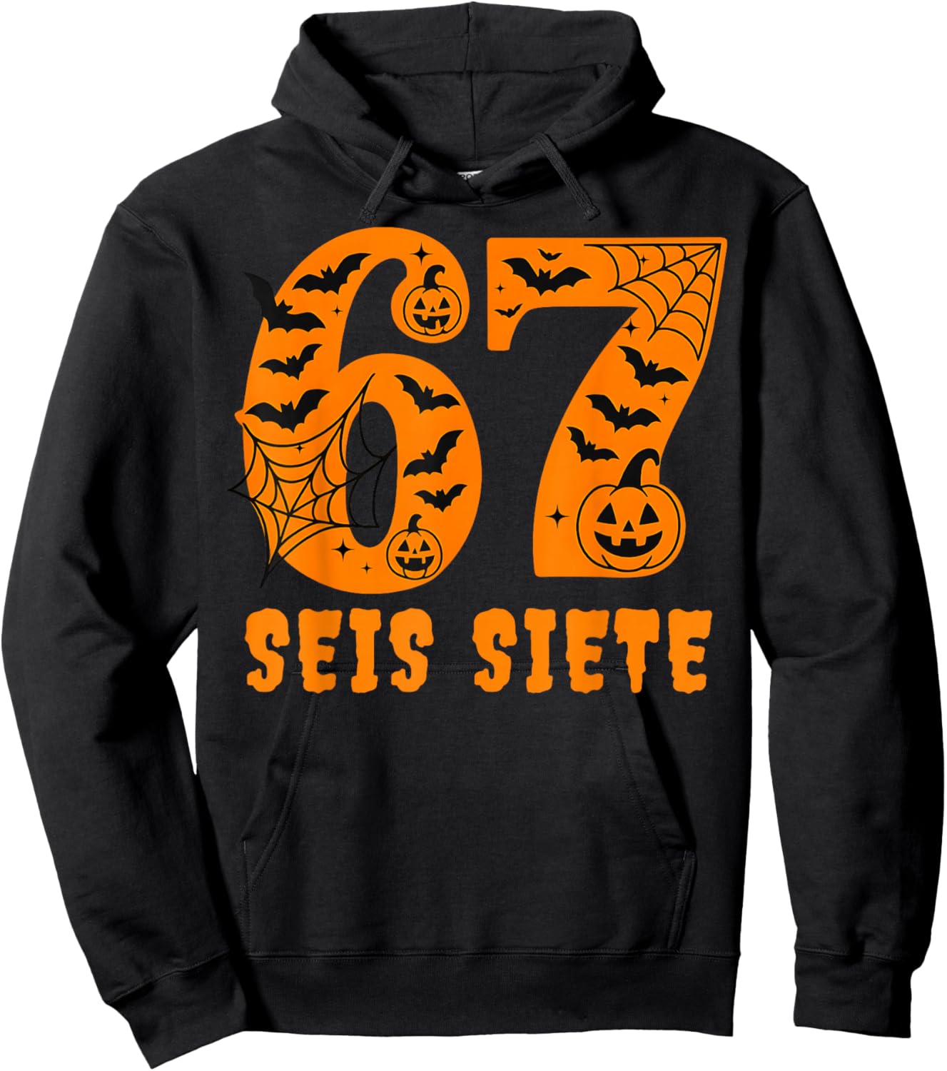 SEIS Siete Spanish Halloween 67 Boys Kids Six Seven Espanol Hoodie - Hoodie | Black