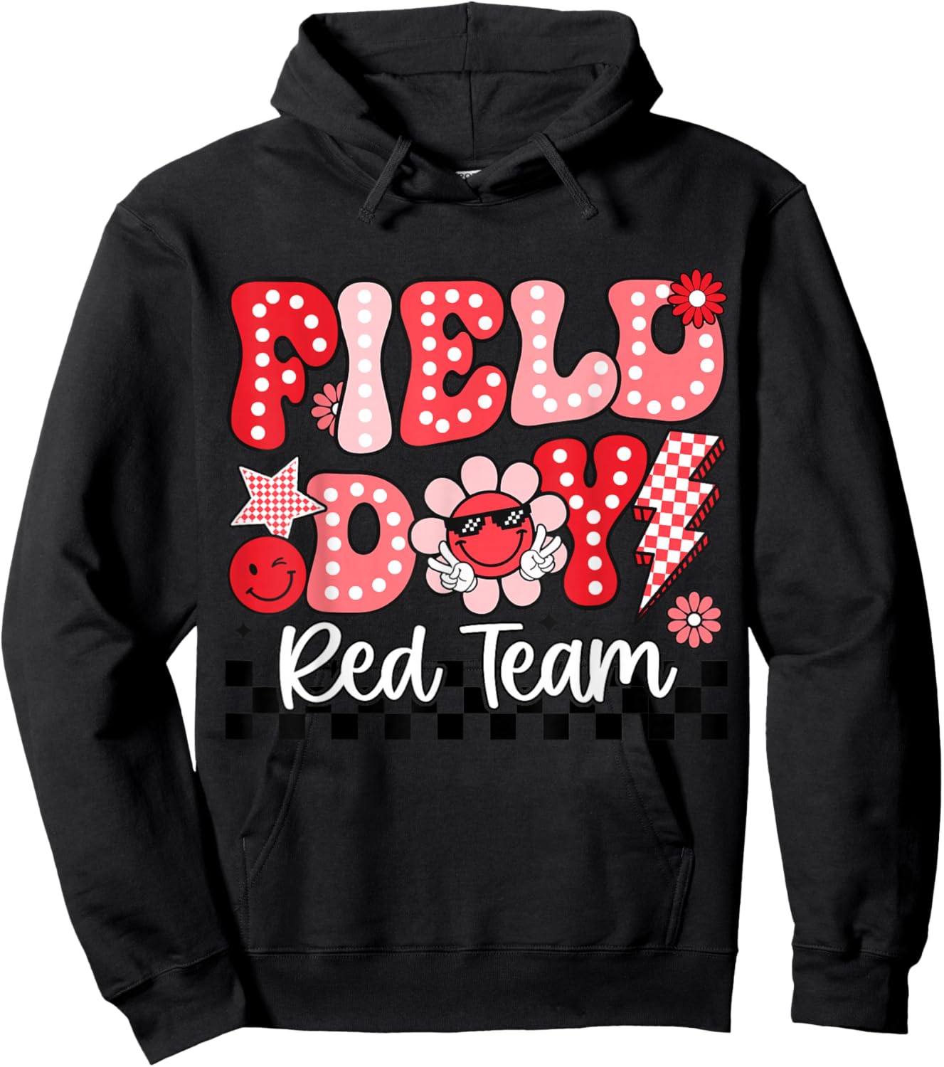 Field Day Red Team Funny for Teacher Kids Field Day Games Hoodie - Hoodie | Black