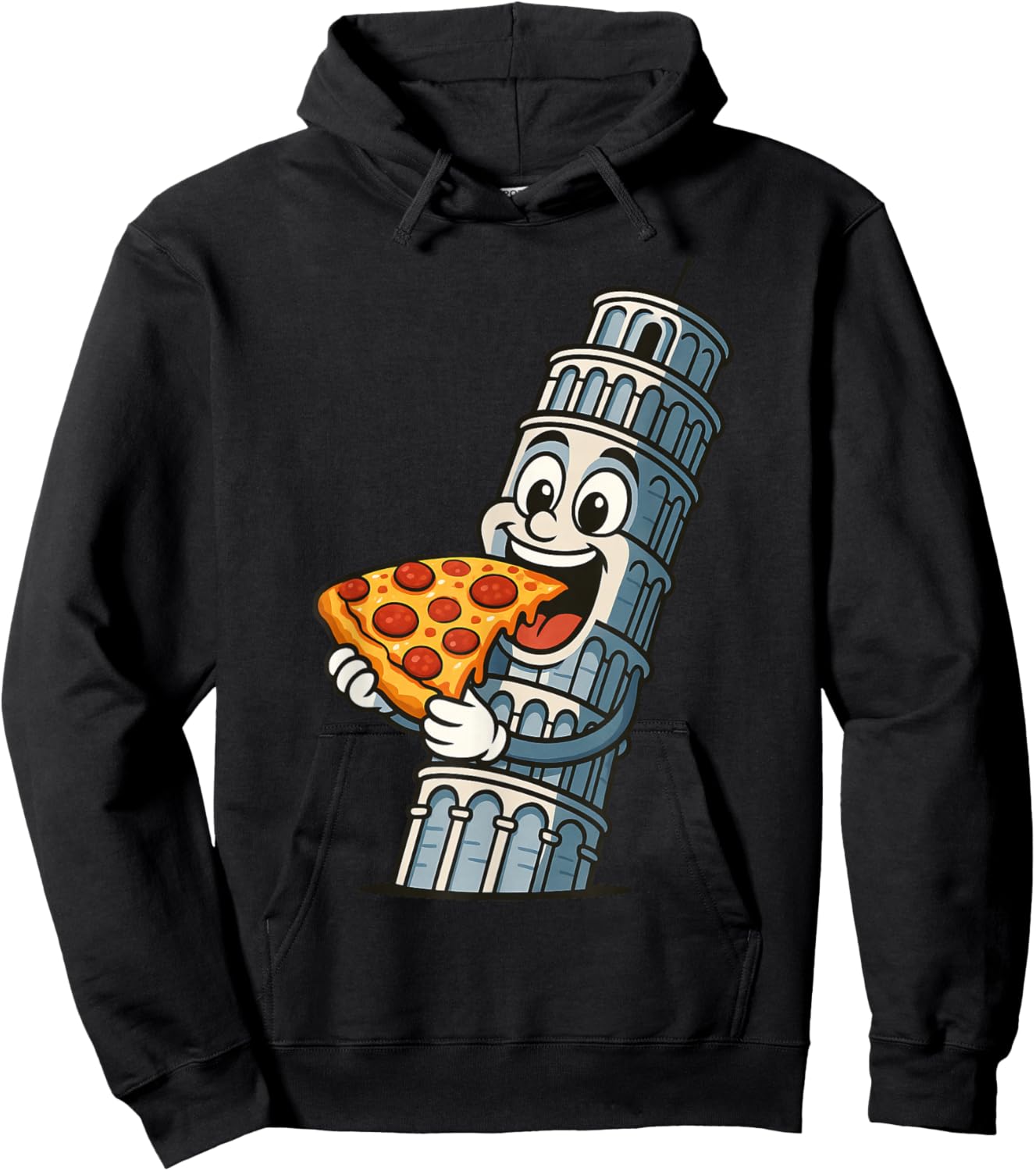 Tower of Pisa Pizza Hoodie - Hoodie | Black