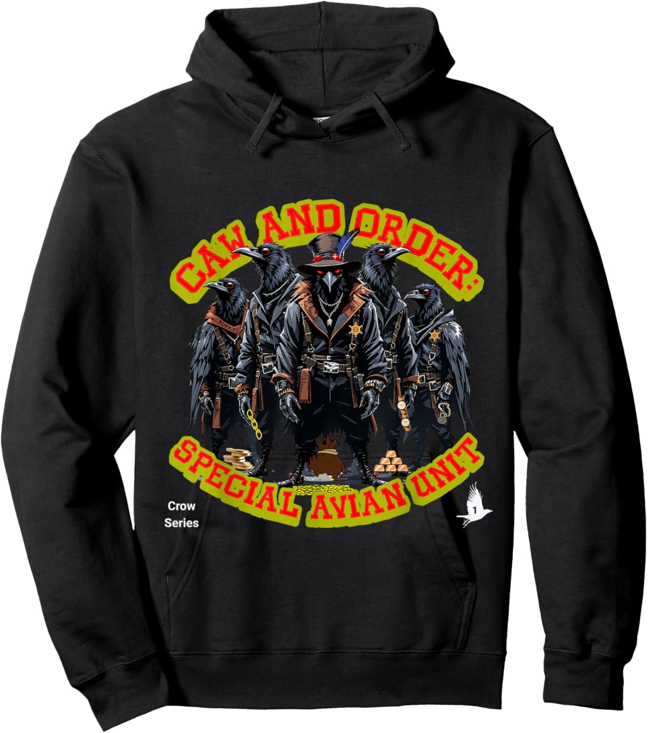 Funny Crow Apparel Special Avian Unit Tactical Bird Squad Hoodie - Hoodie | Black