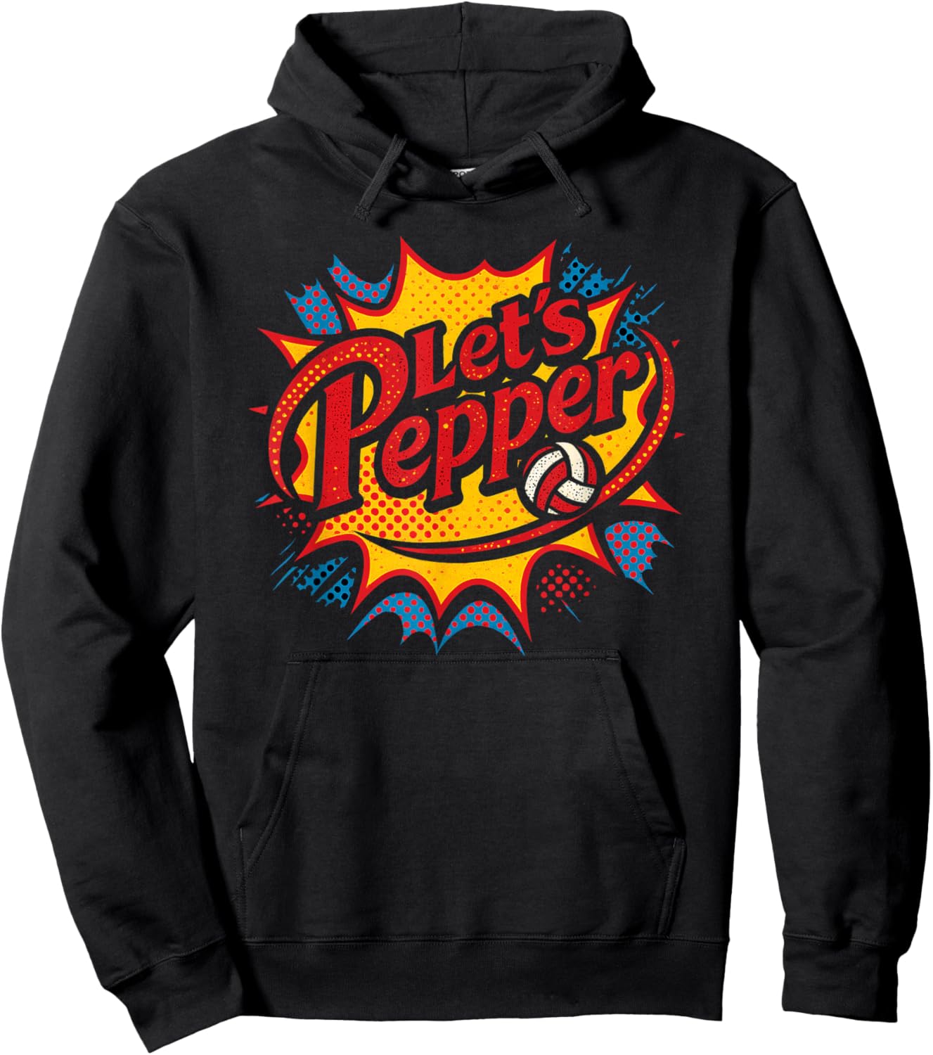 Volleyball Lets Pepper Comic Cute Pop Art Girls Team Play Hoodie - Hoodie | Black