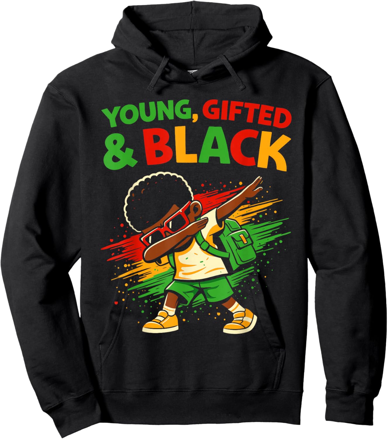 Kids African Attire Melanin Black History Dab Boys Young Hoodie - Hoodie | Black